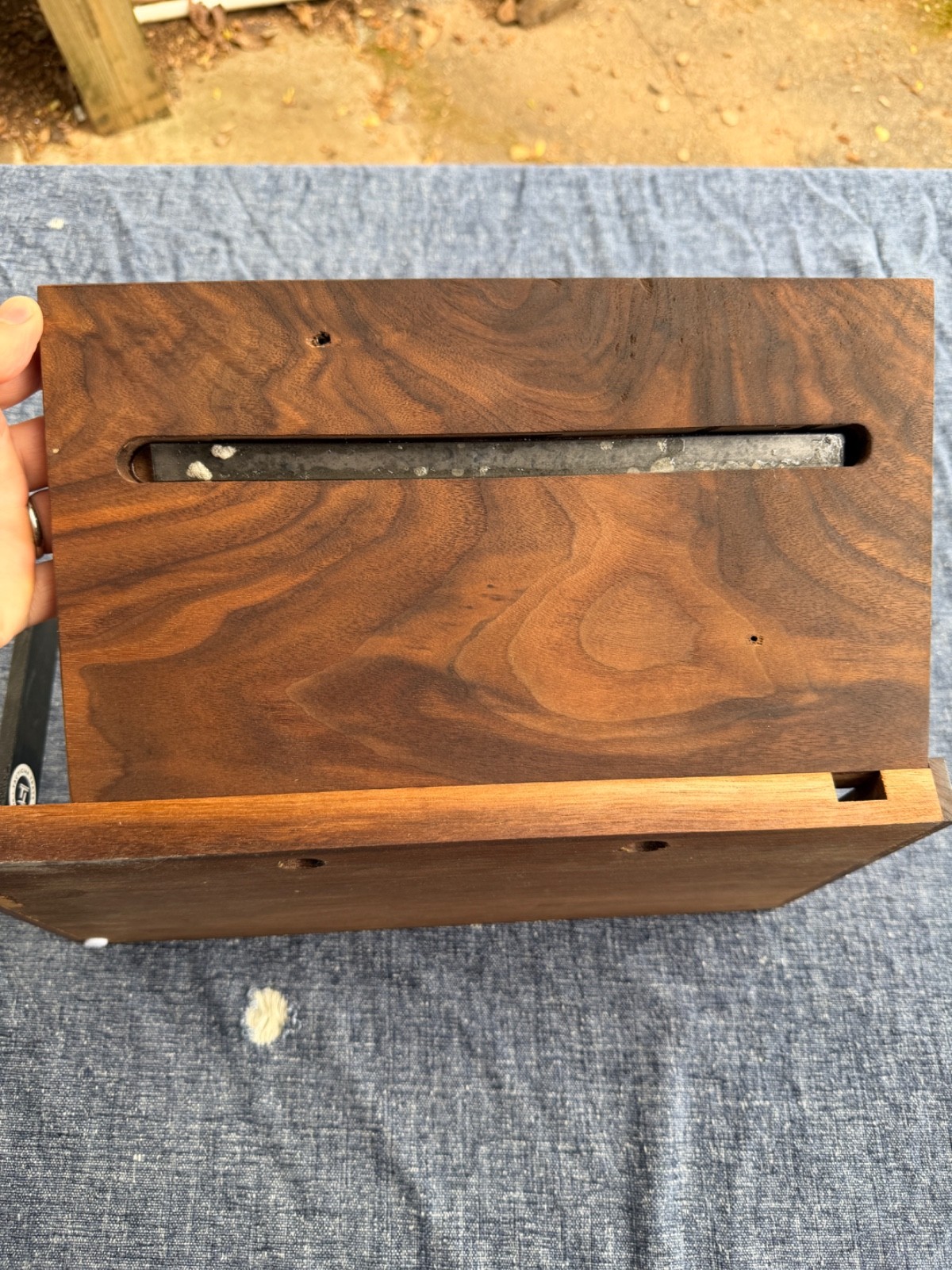 Tactician Trays Standard Valet Tray w/ Charger Walnut Wood Used