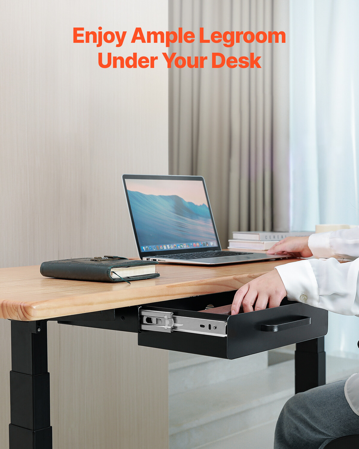 13 in Under Desk Drawer Organizer Slide-out Drawer Space Saver for Home Office