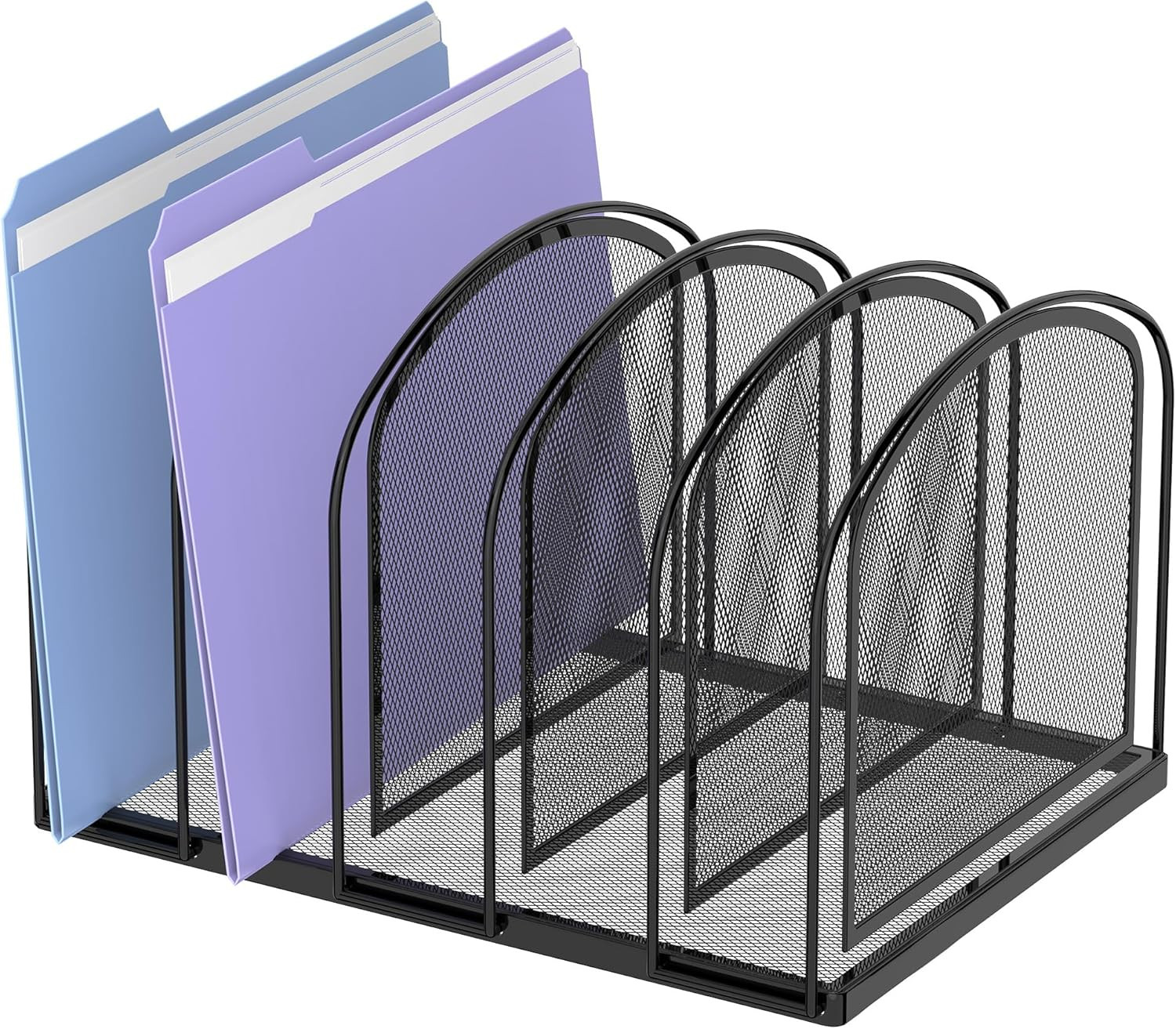 File Organizer for Desk, 5-Section Mesh Desk Organizer, Vertical File