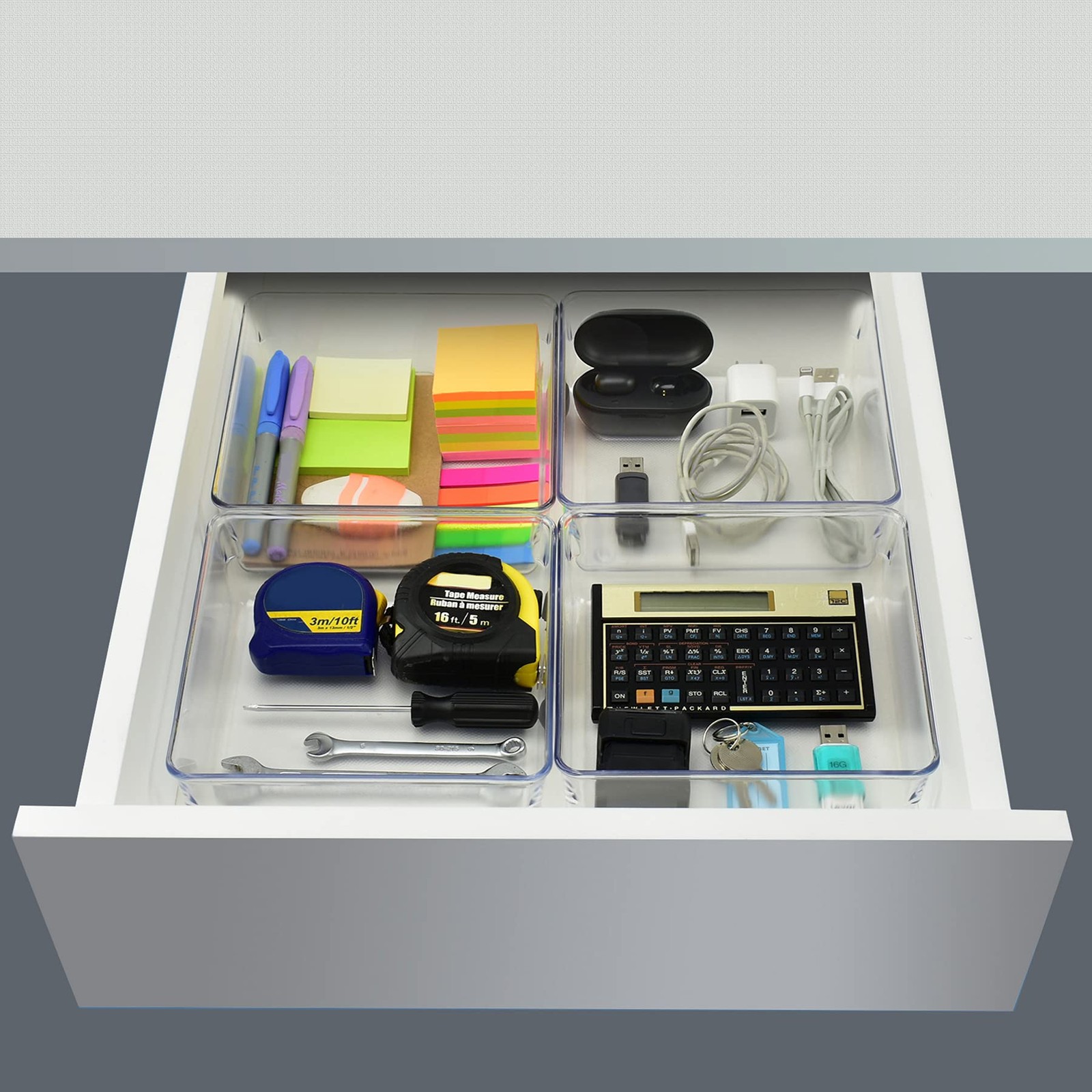 Acrimet Drawer Organizer Modular, Box Tray Storage Bins for Grande, Crystal