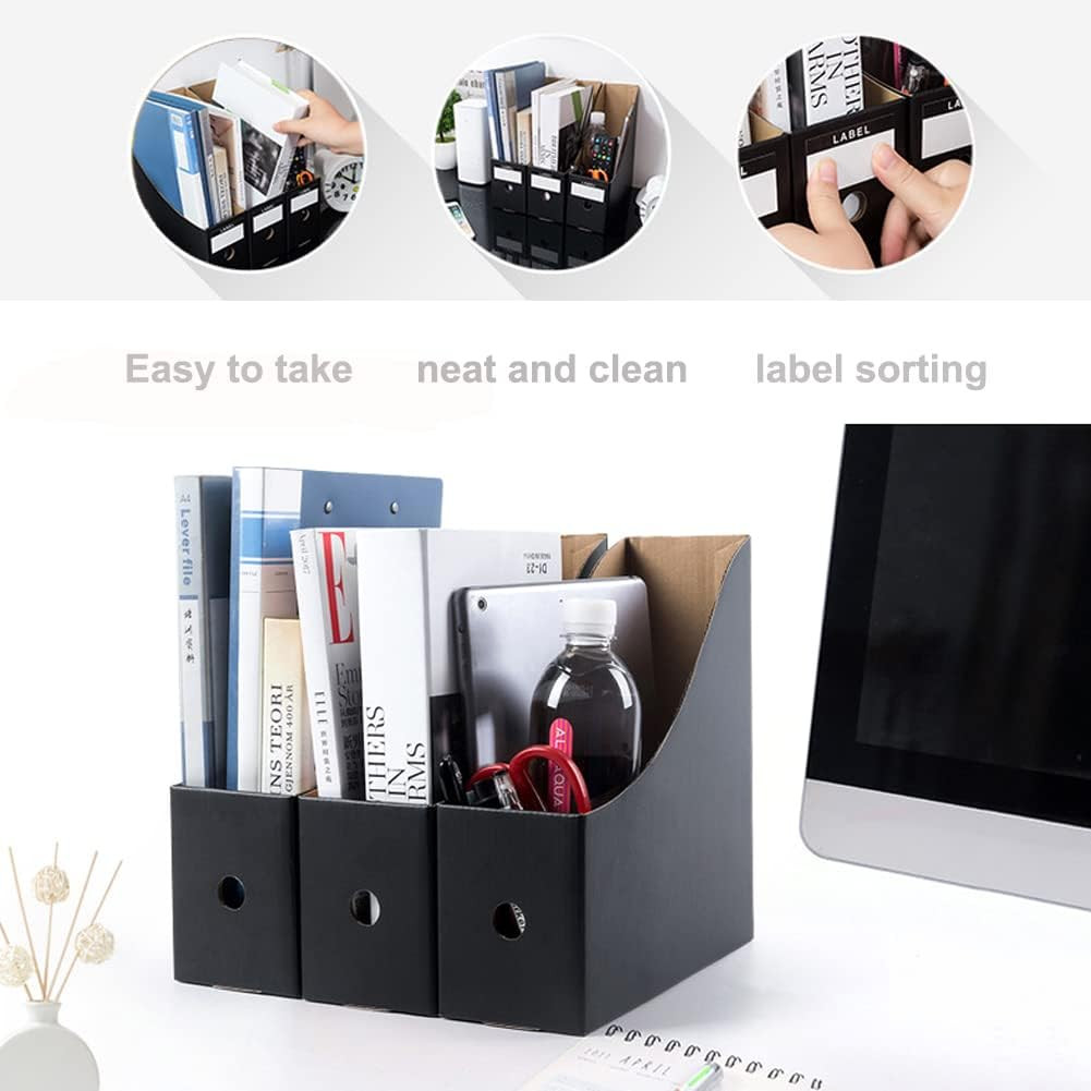 Foldable Desk File Holder Organizer Sturdy Cardboard Magazine Storage Box Docume