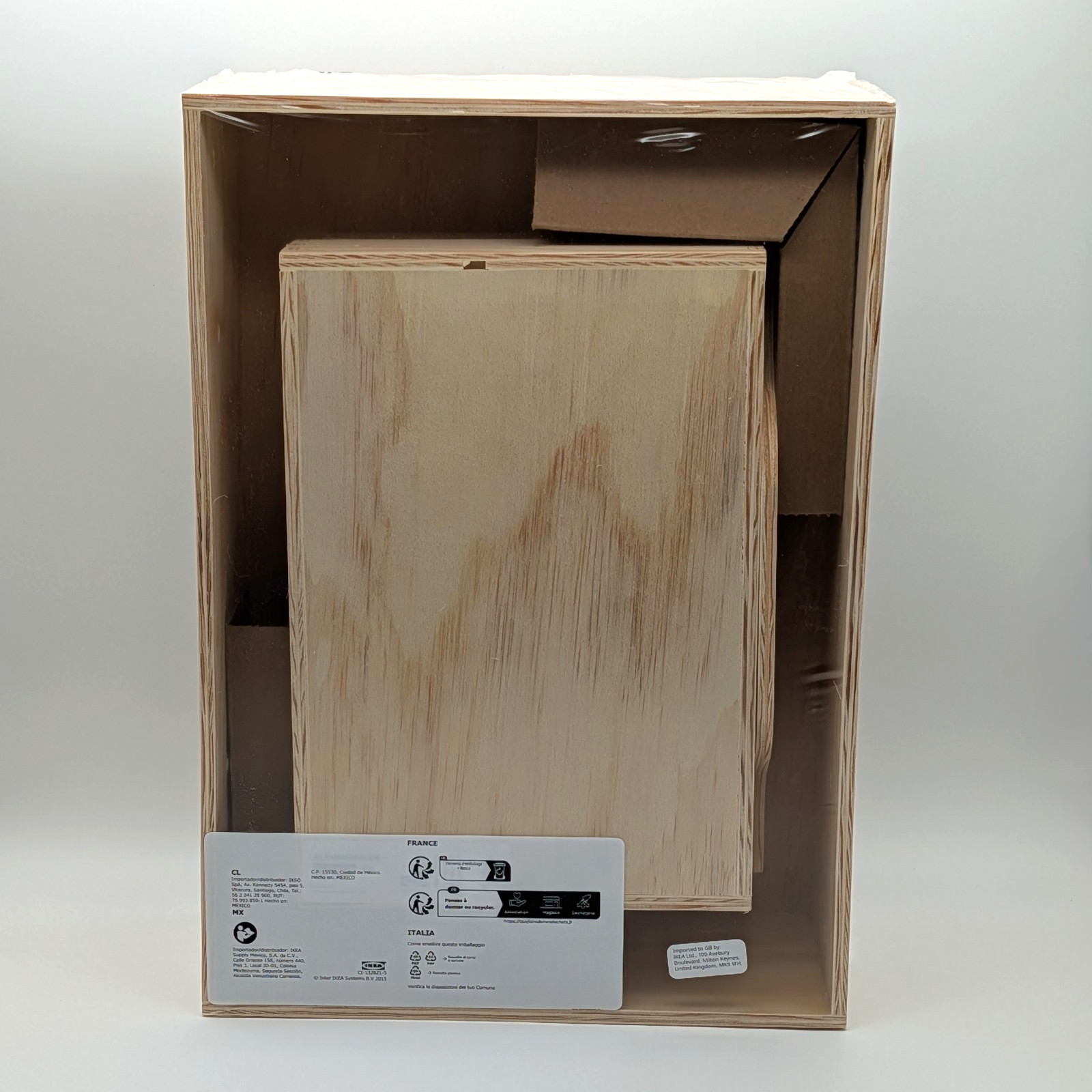 IKEA KLAMMEMACKA Desk Organizer Natural Pine Ply-Wood Sewing Box 13 ¾ x 8 ¾” NEW