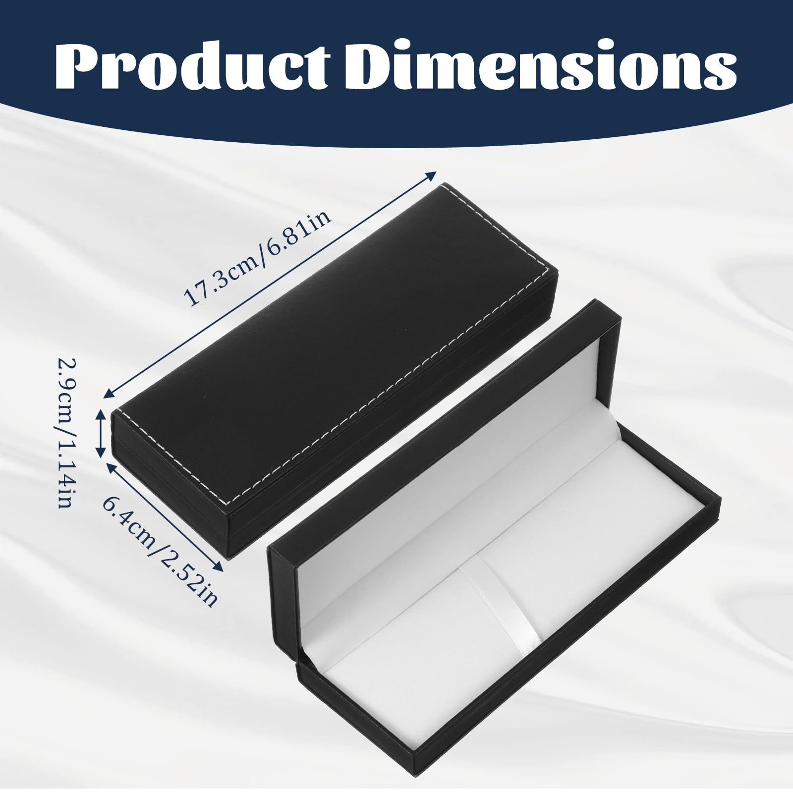 PU Leather Pen Single Case, Rectangle Pen Display Organizer Pens Gift for Fou…