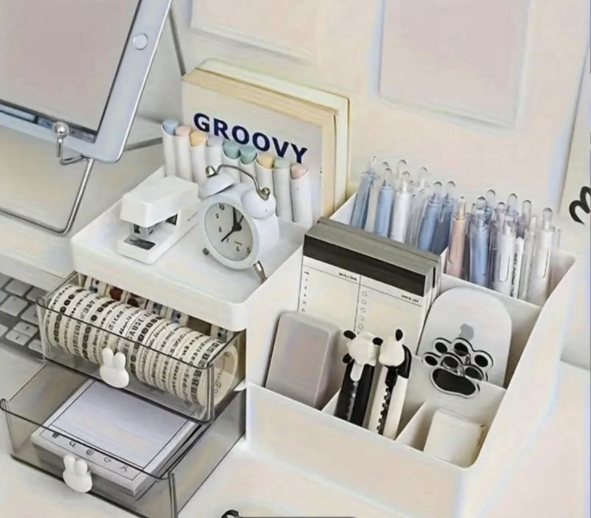 Multi-Compartment Desk Organizer | Drawers for Cables, Office & Tech Storage