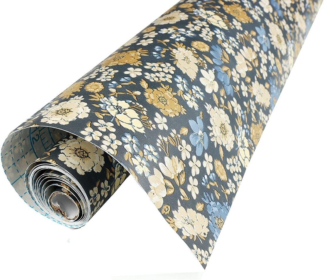 Self Adhesive Vintage Dark Floral Contact Paper for Walls and Furniture