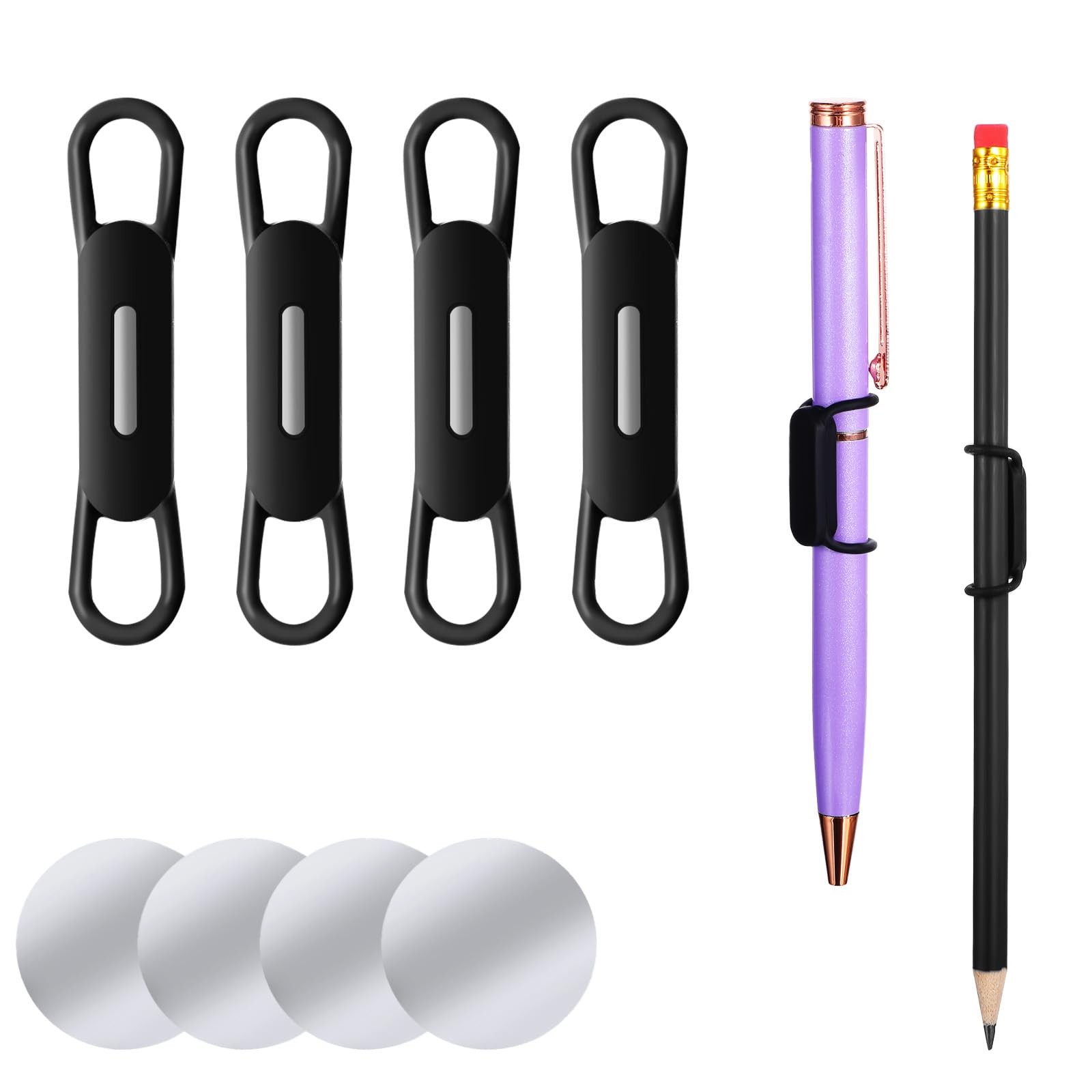 Grevosea 4 Pack Magnetic Pen Holder, Silicone Magnetic Pencil Holder Adjustab…