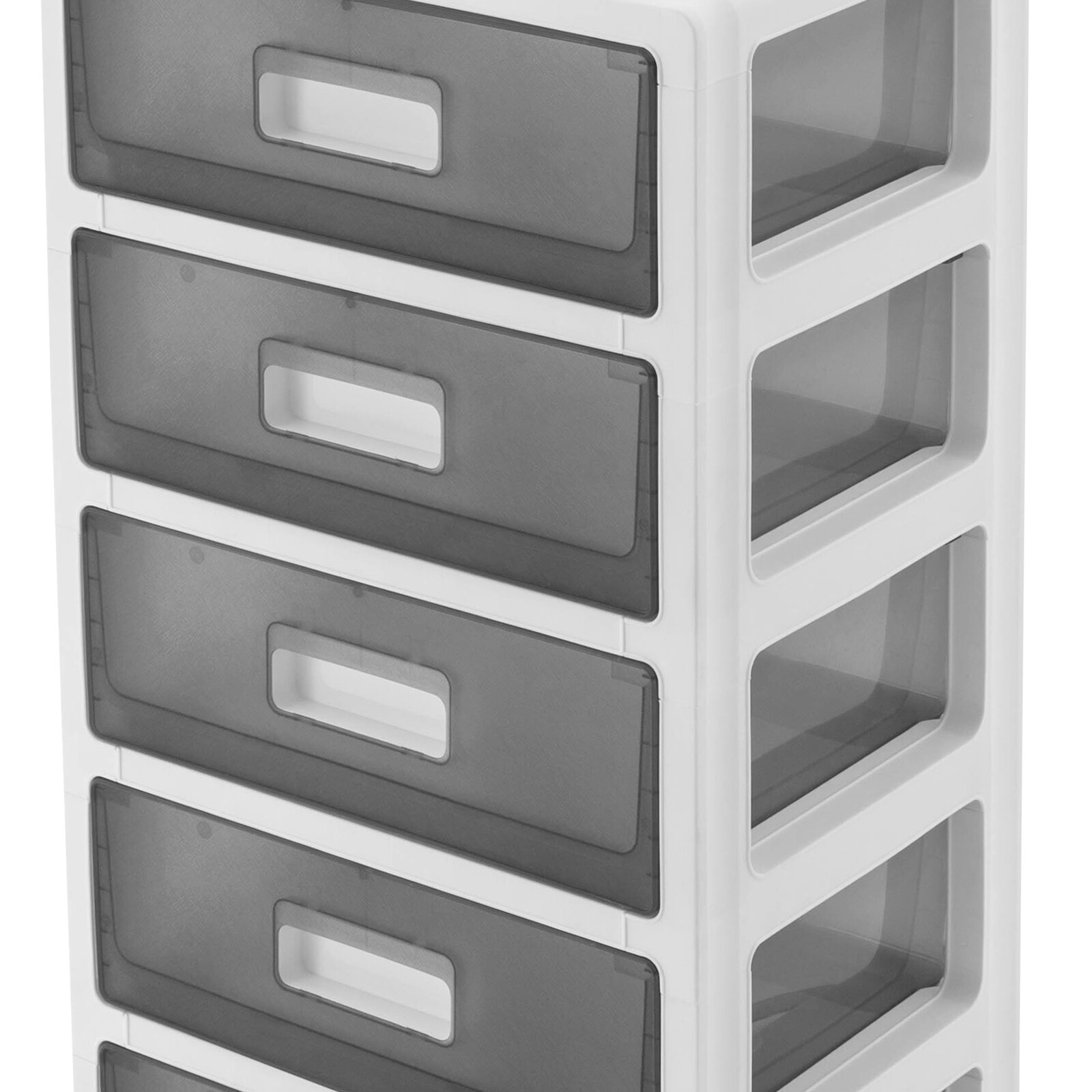 Large 6-Drawer Desktop Organizer with Open Tray Top, for Desk Organizer, Black