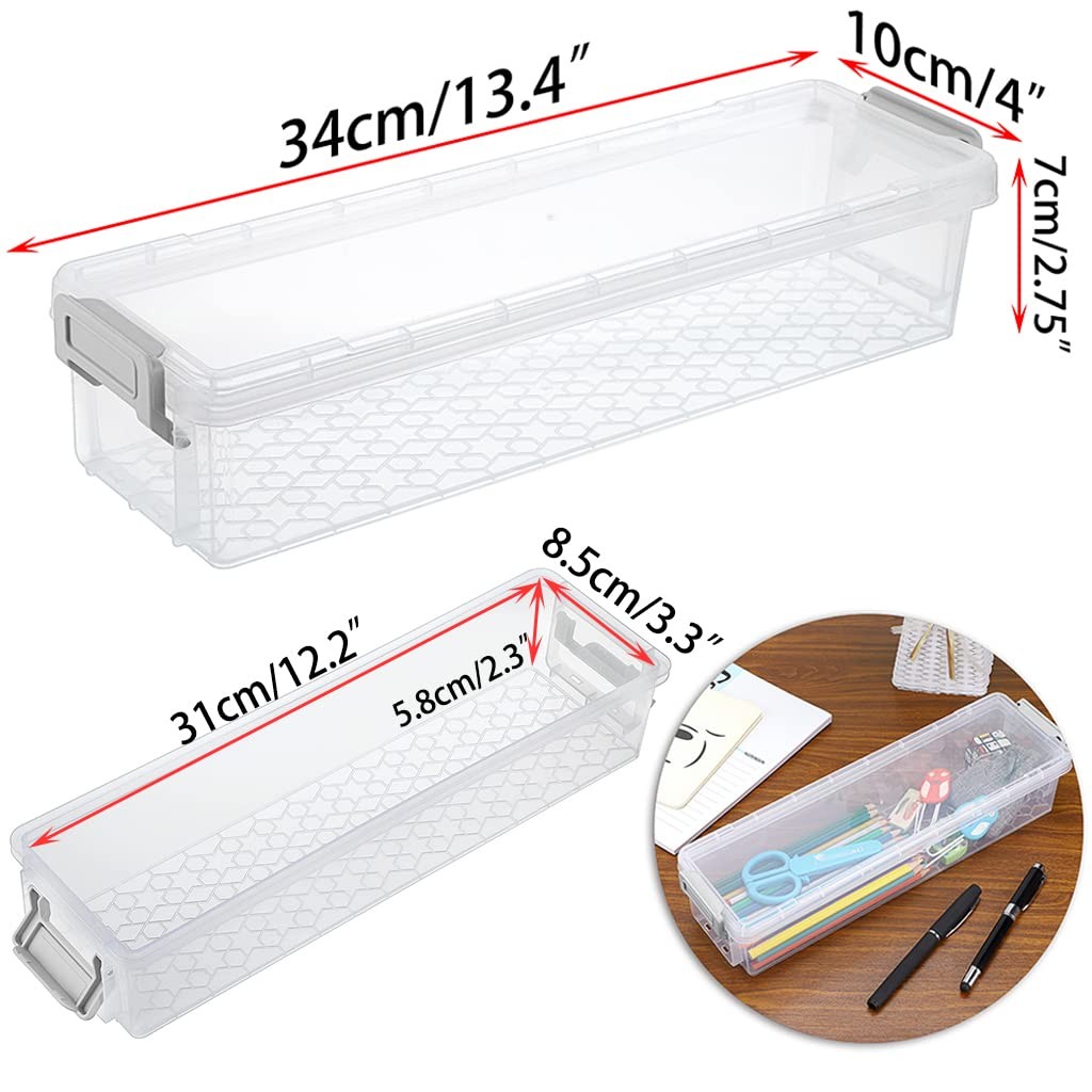 Long Plastic Stackable Boxes Home, Office Supplies Storage Organizer Pencil B…