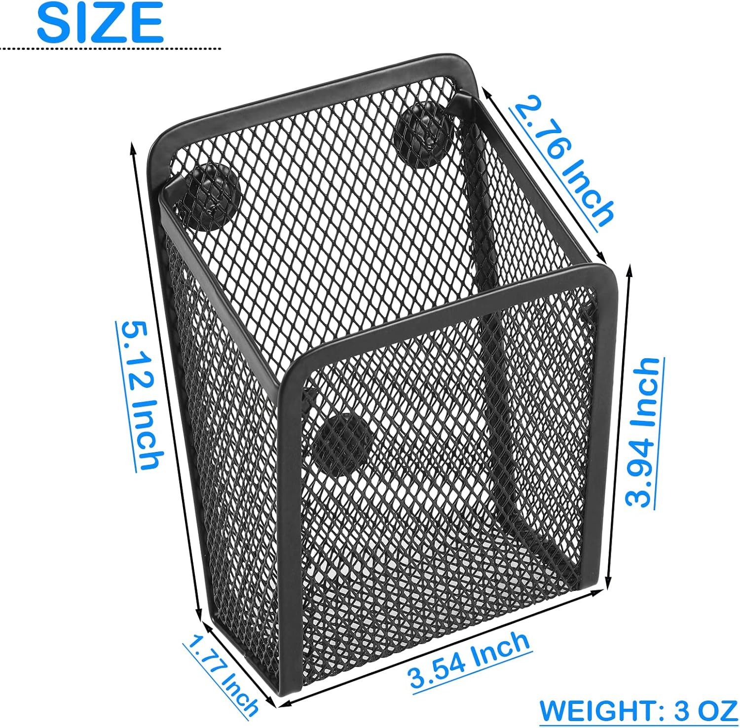 Magnetic Pencil Holder,Mesh Stainless Steel Pen Basket, Metal Writing Utensil St