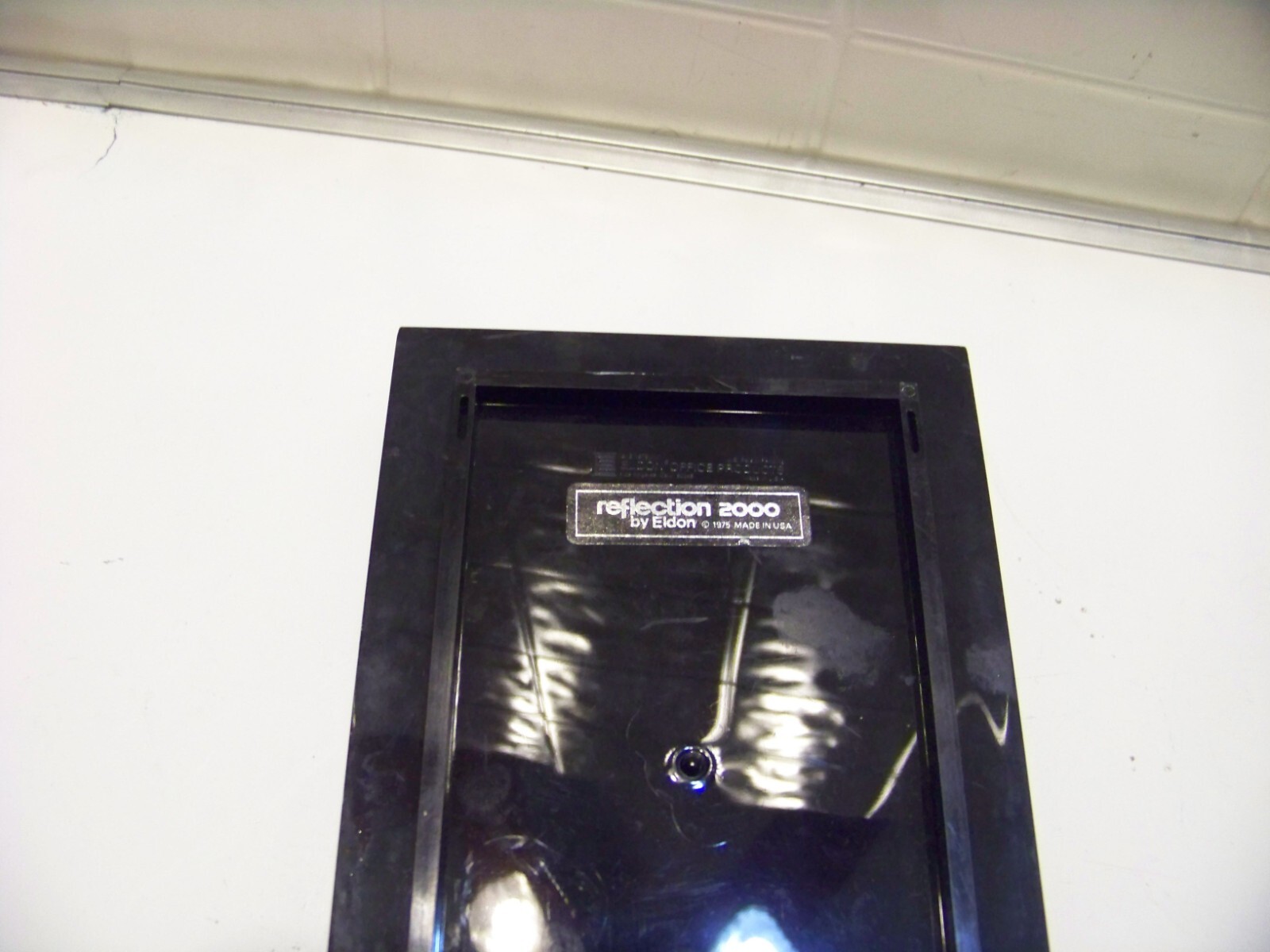 Vintage Black Acrylic Note Pad Holder Eldon Reflection 2000 1975 and 1979 Tray
