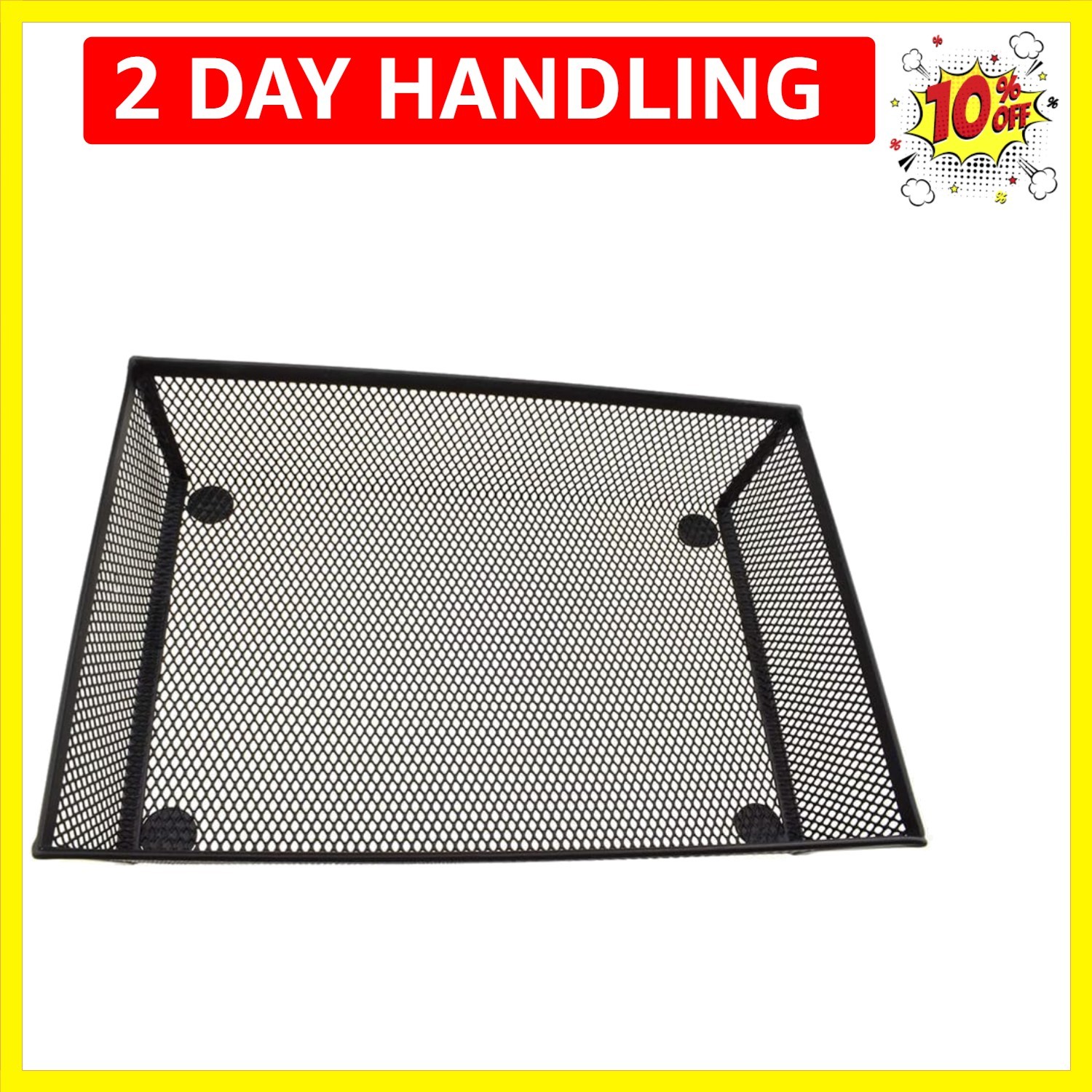 Stackable Mesh Tray Cup 9 x 6 x 2 inches Sturdy Container for Desk Drawer Org…