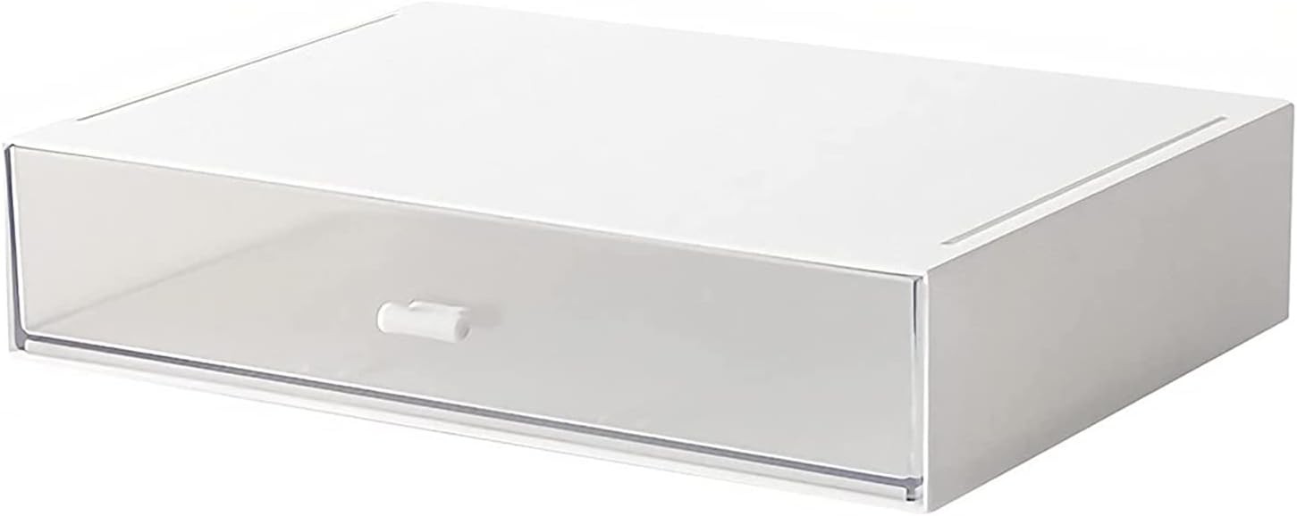 White Stackable Storage Drawer Organizer 2 Inch Mini Desk Storage Solution