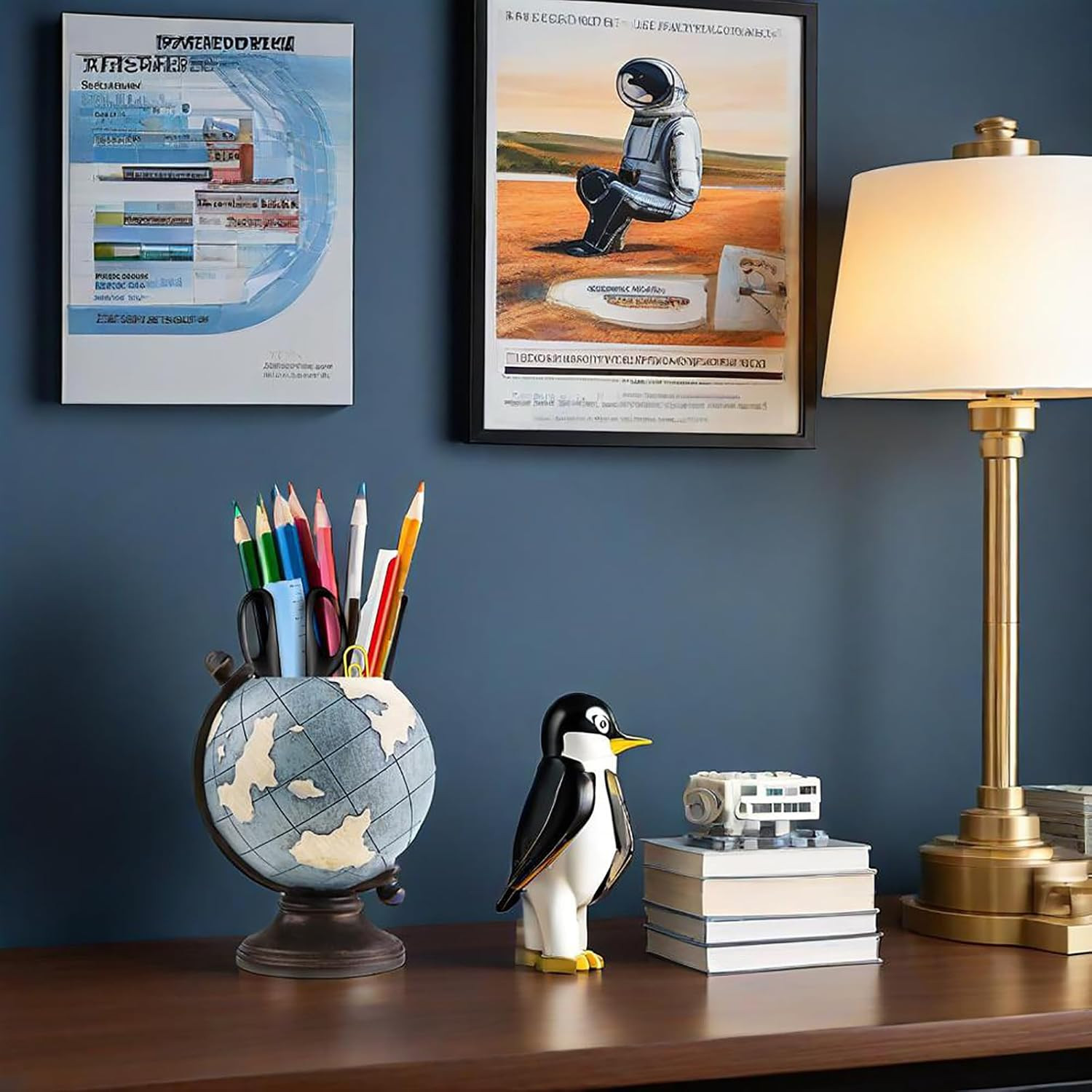Globe Pen Pencil Holder for Desk Pen Organizer for Desk Desktop Organizer Pencil