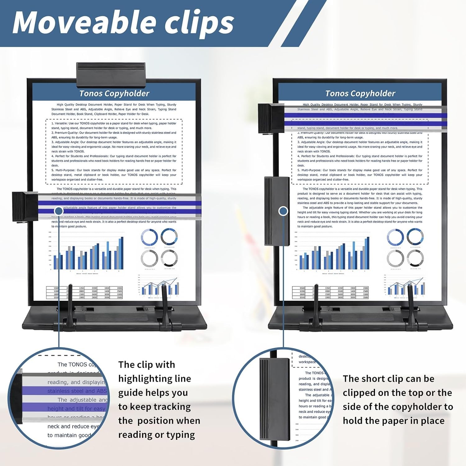 Foldable Document Holder for Desk – Multi-Use Paper Stand for Typing & Reading