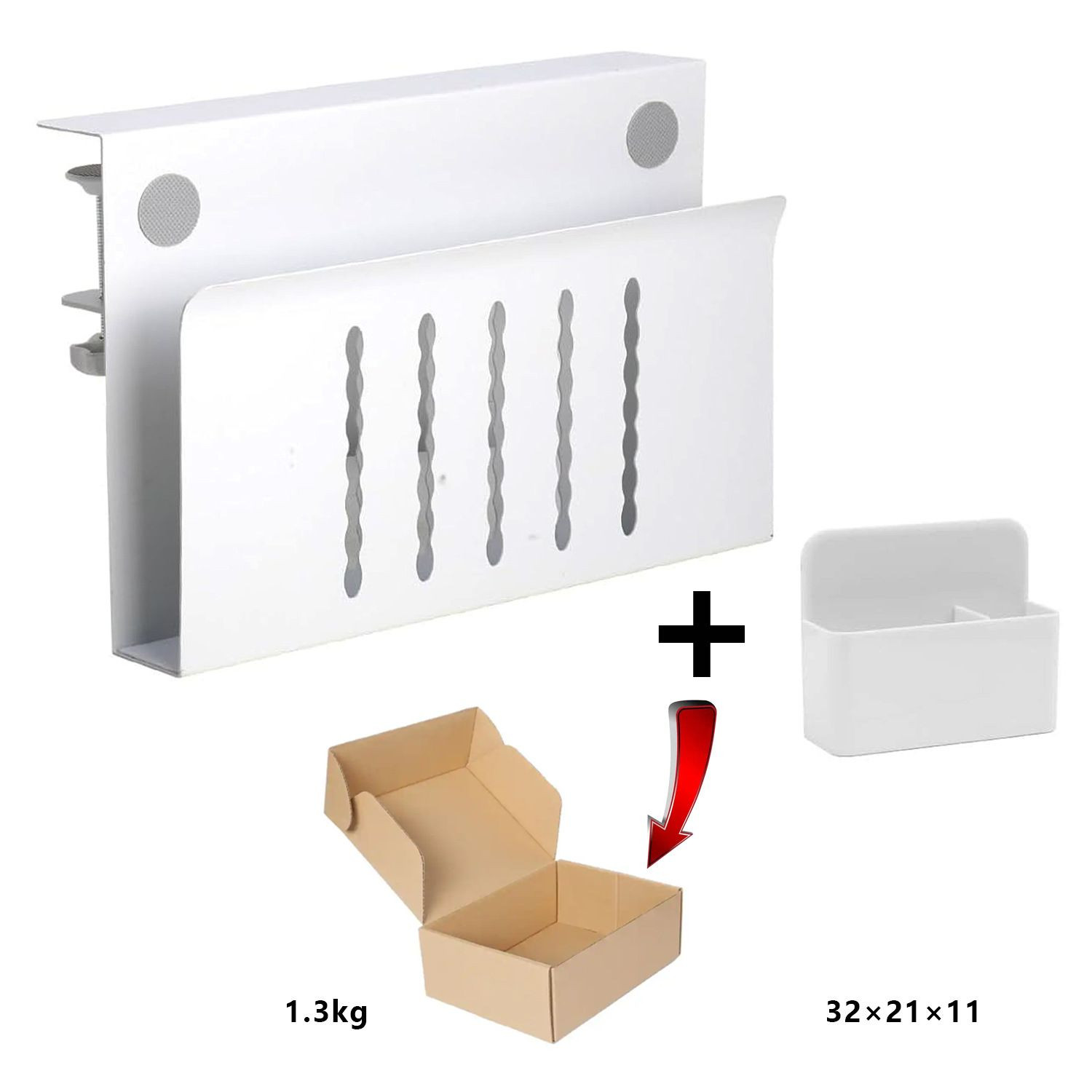 Desk Side Storage, Under Desk Storage, No Drill Steel Hanging Desk Organizer