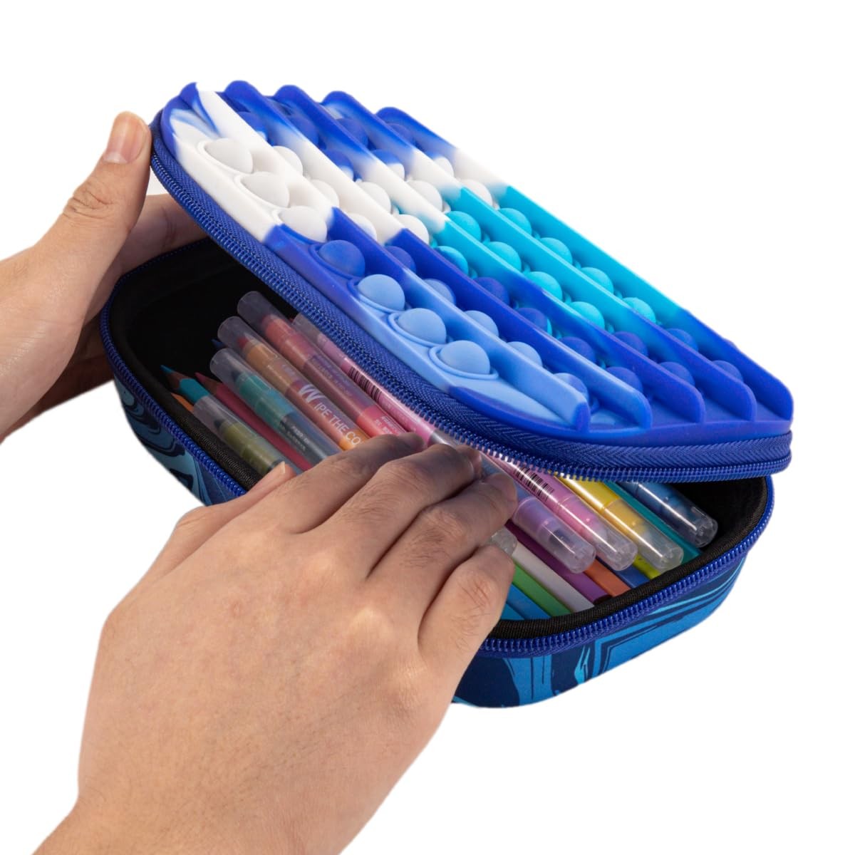 POP Pencil Case for Boys, Silicone Sensory Fidget Pencil Case for School, Lar…