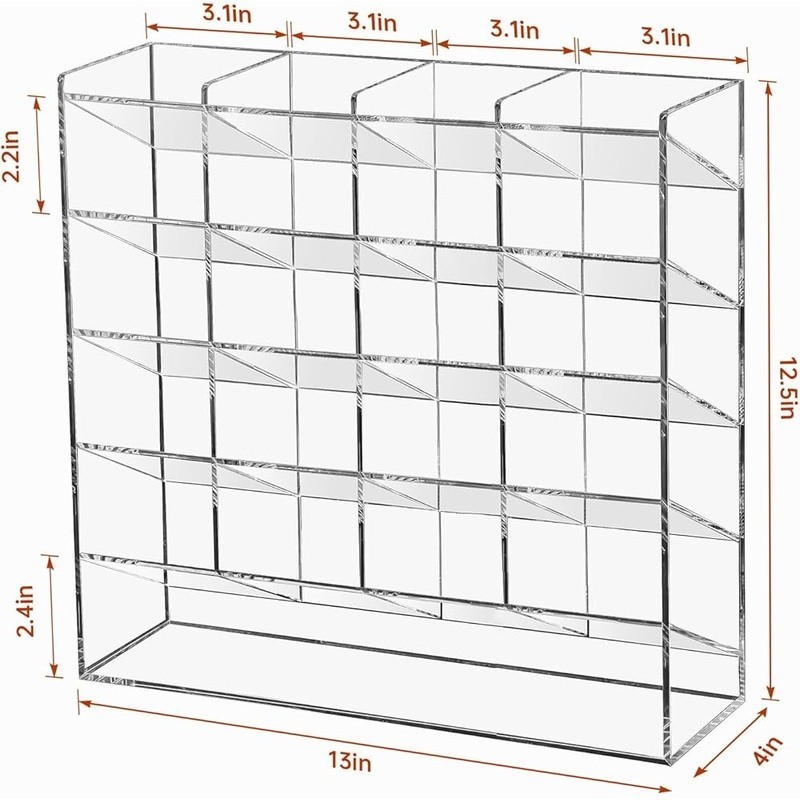 Acrylic Desk Organizer Marker Holder 21 Compartment Art Supply Storage New