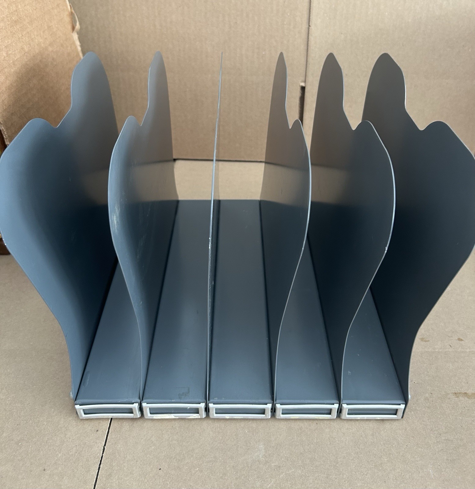 VTG Style Steel Vertical Desk File Folder Paper Organizer 5 Slot Industrial
