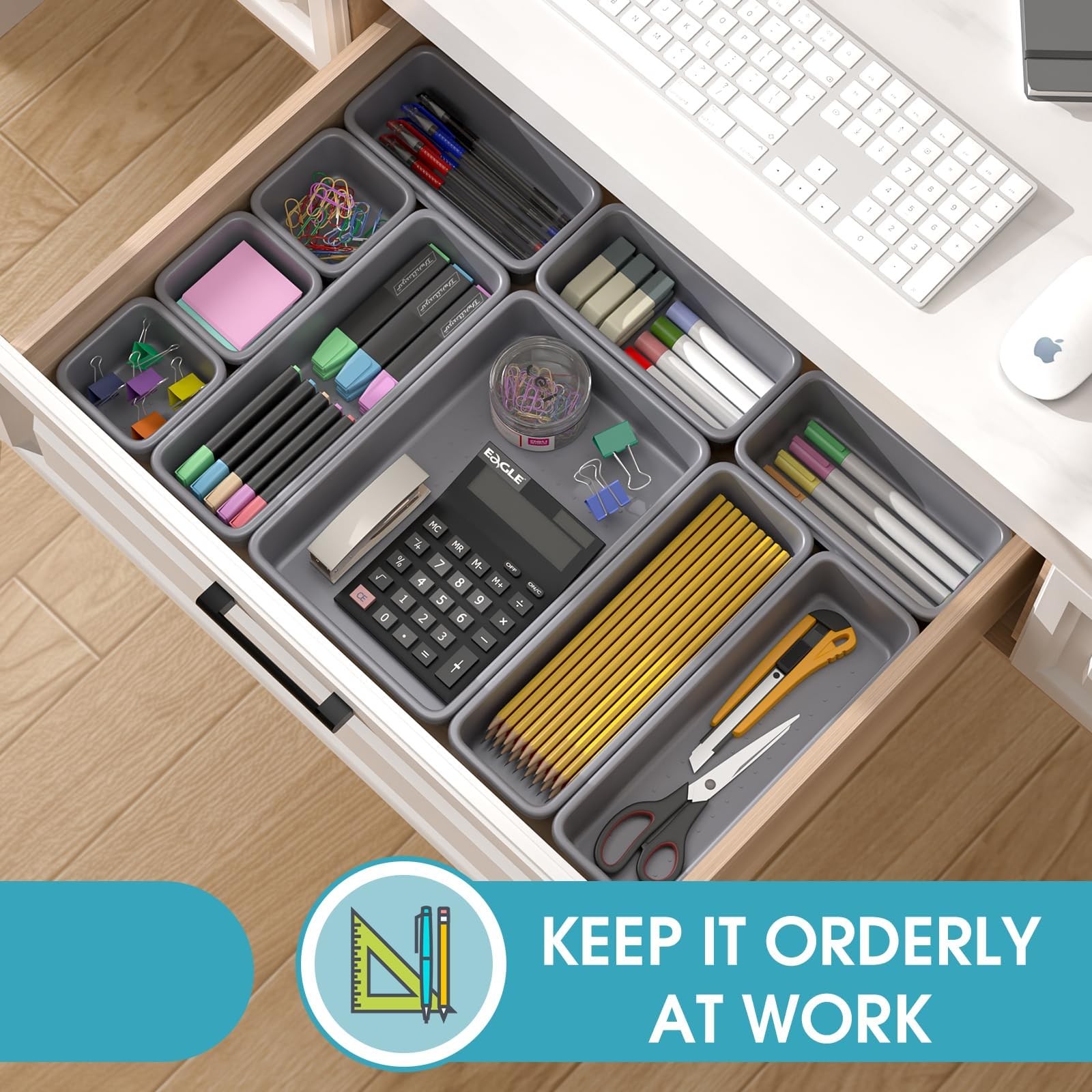25 PCS Drawer Organizer Set, 4 Size Makeup Drawer Divider Organizer With Non-…