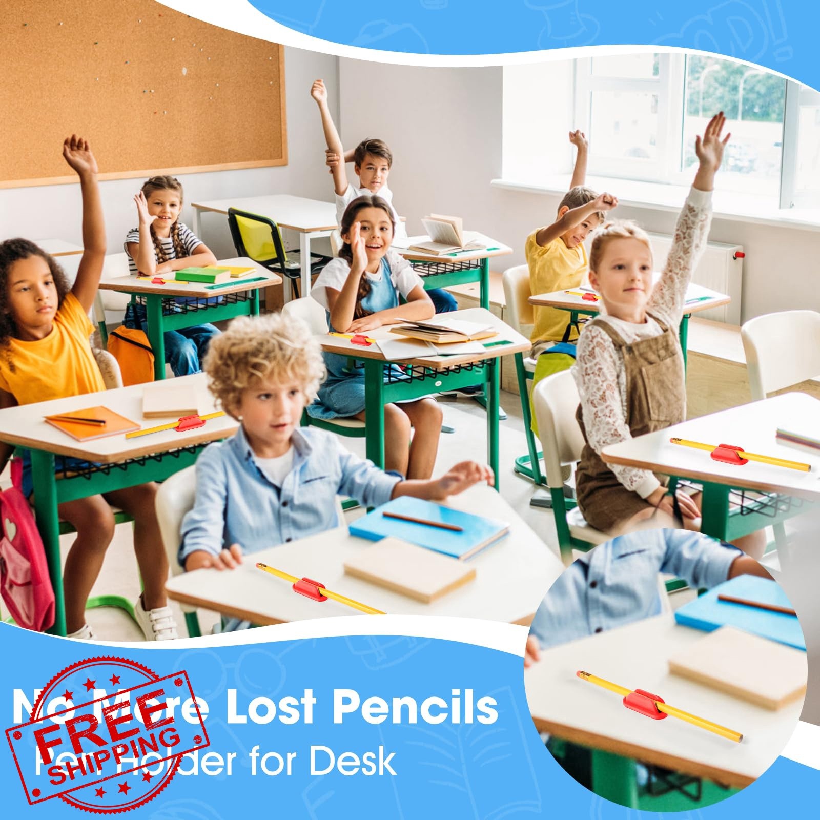 VZZNN 20 red adhesive pencil holders