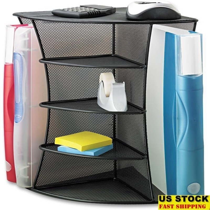 Office Supplies Organizer Corner Storage Lightweight Alloy Steel Desk Organizer