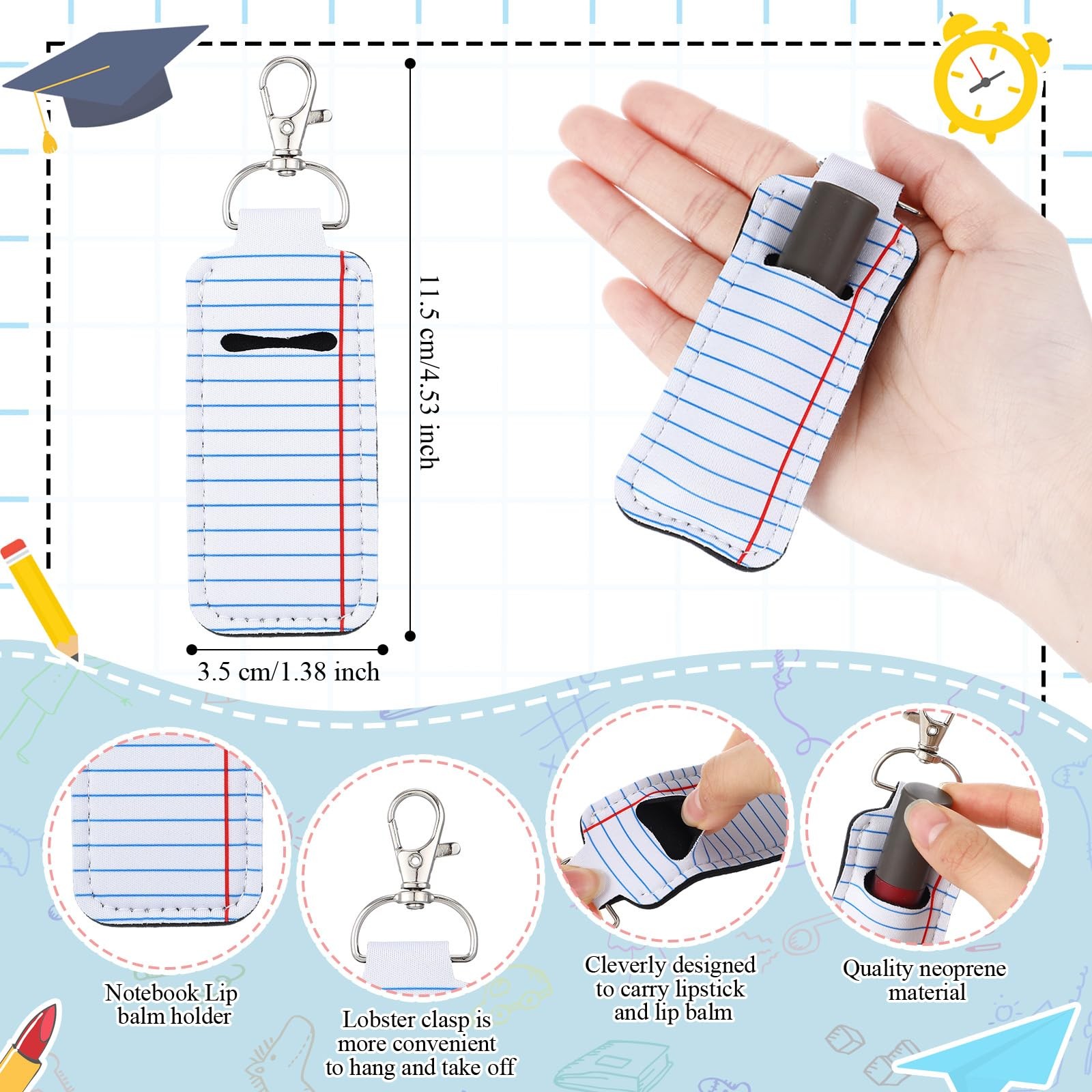 20 Pcs Lipstick Holder Keychain Lip Balm Lipstick Keychain Holder Bulk portab…
