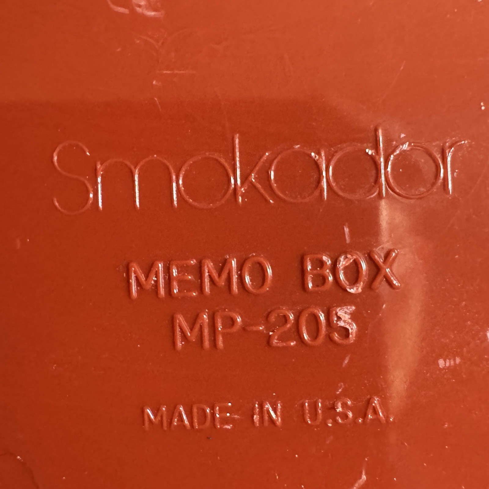 VTG MCM Smokador Memo Box No-205 Small Burnt Orange Retro Rare