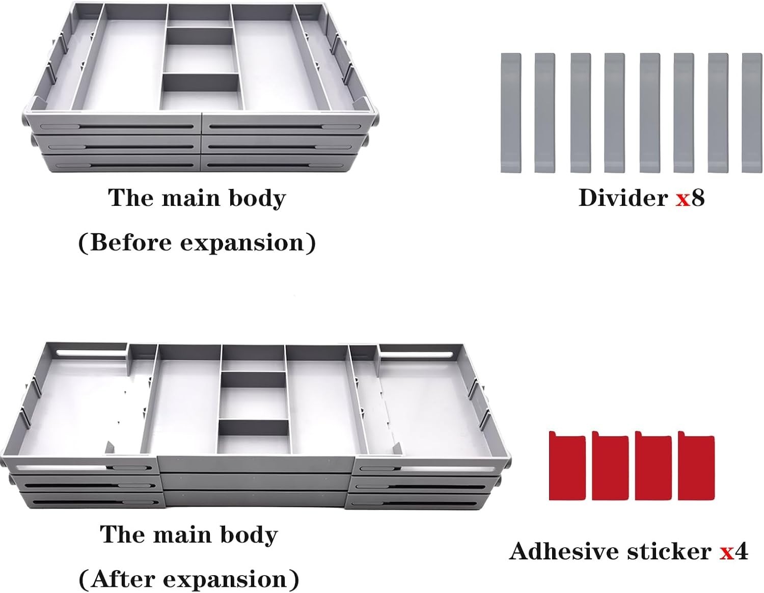 3 Tier Drawer Organizer, Expandable Junk Drawer Organizer, Smart Drawer Organ…