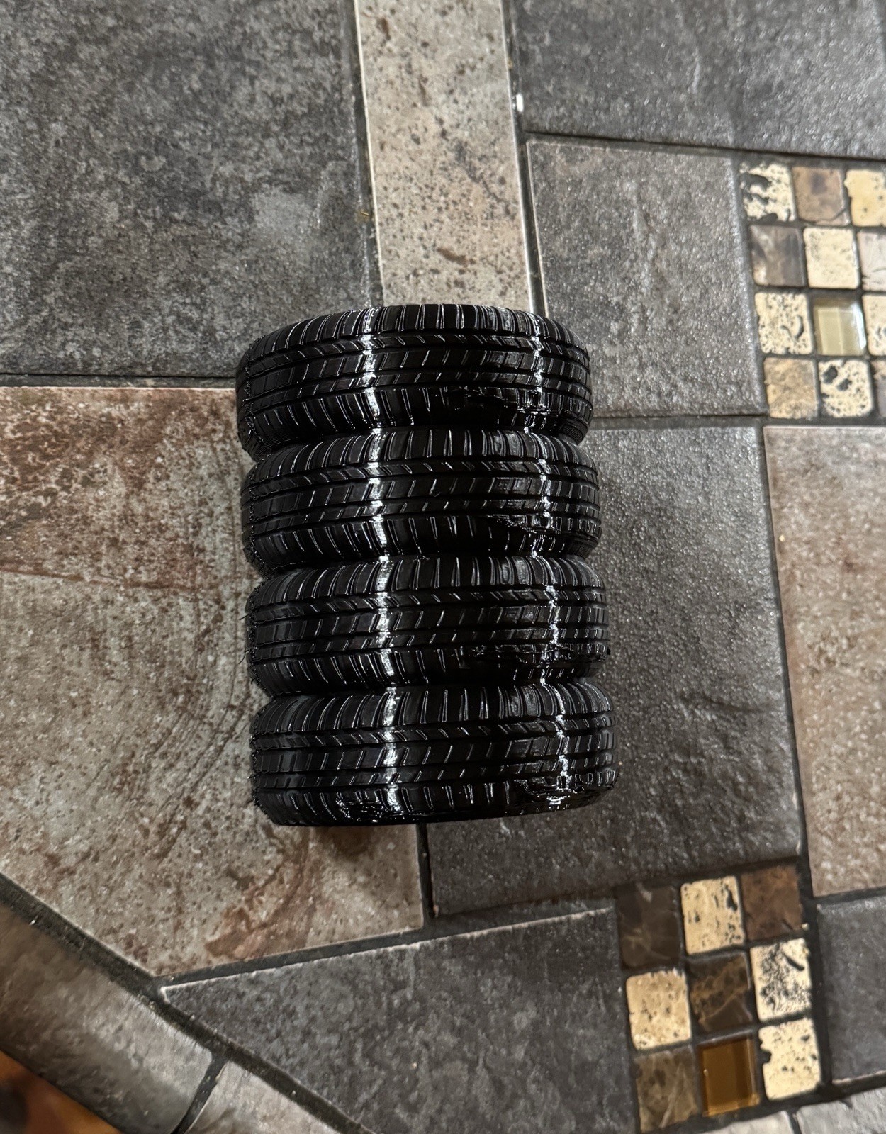 Real Rubber Tire Pen Holder Desk Decor for Home Office Pen Stand Desk Organizer