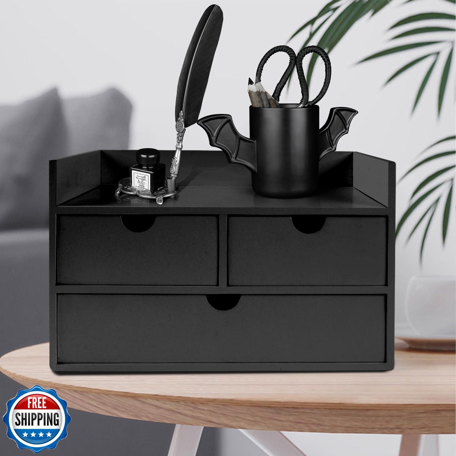 Charmewooden Desk Organizer with Drawers Countertop Drawer Organizer Drawers