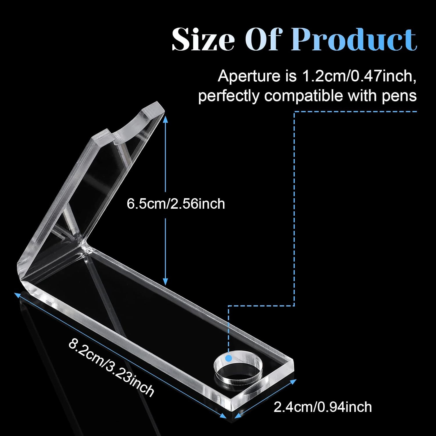 2 Pcs Acrylic Pen Display Stand, Clear Single Pen Holder, Transparent Makeup Bru