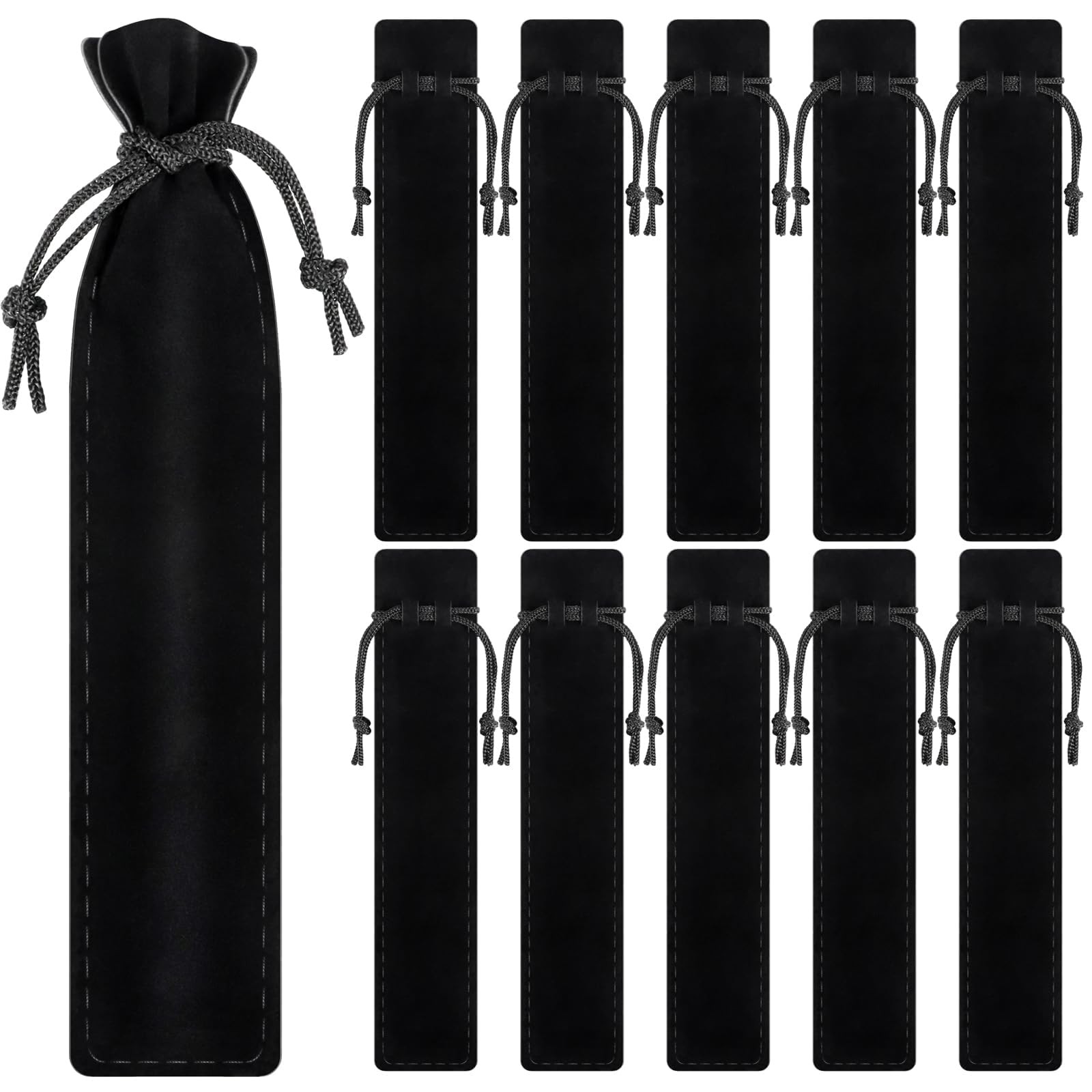 WFPLUS 50 Pieces Velvet Pen Pouch with Drawstring Pencil Sleeve Holders Pen B…