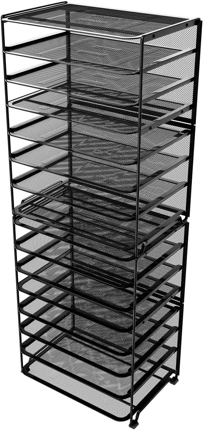 2 Pack 8 Tier Letter Tray Paper – Mesh Desk File Organizer for Office School …