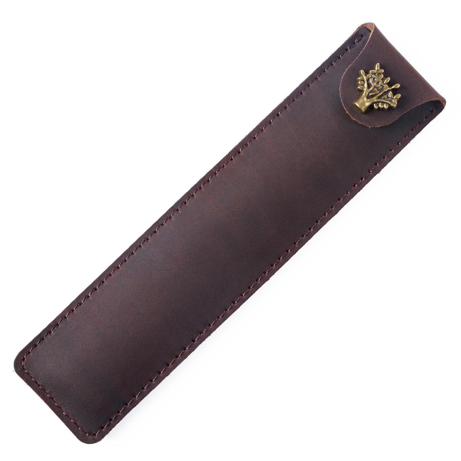 Vintage Genuine Leather Pen Case Handmade Fountain Pen Pouch Protective