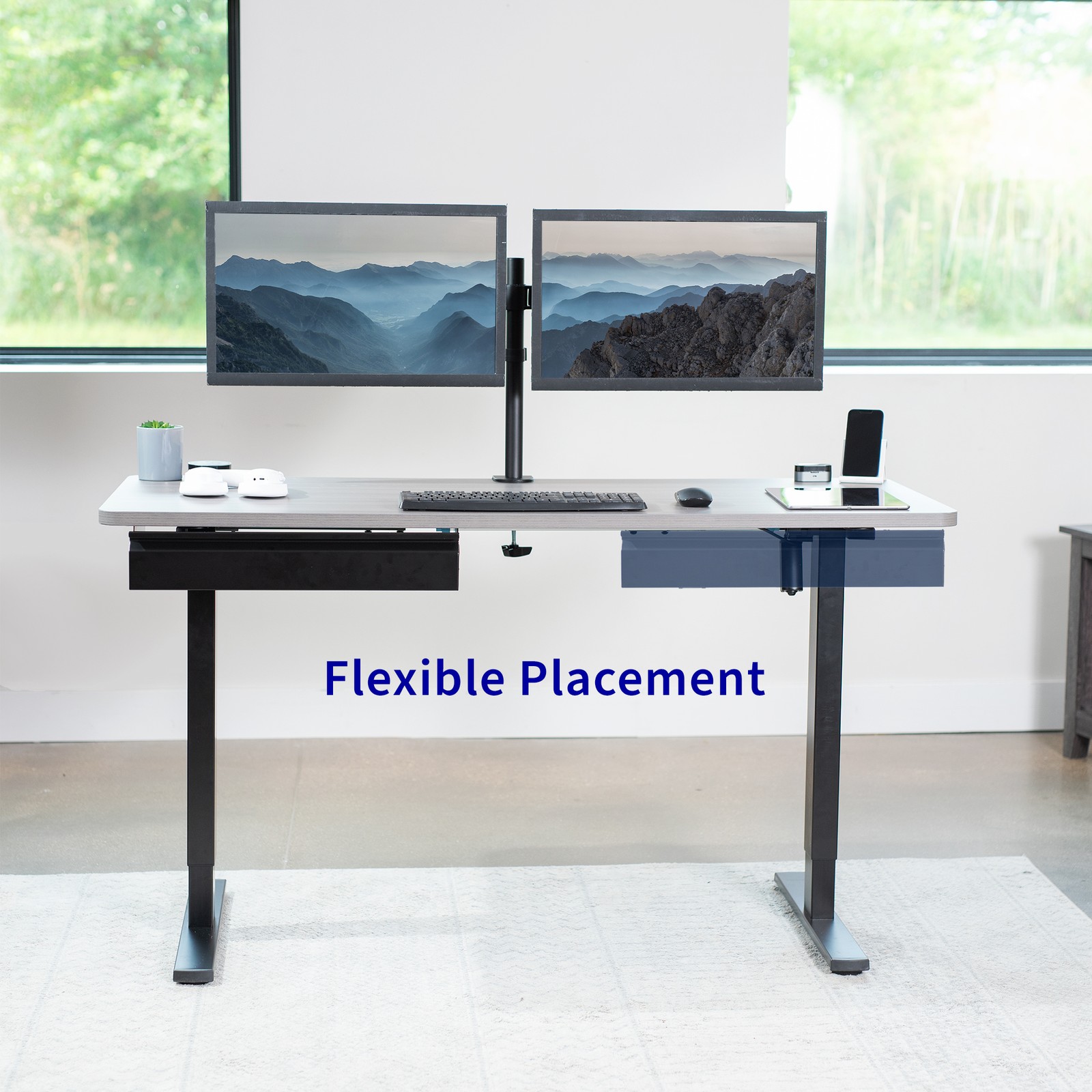 VIVO Black Space Saving 22″ Pull Out Under Desk Storage Drawer without Shell