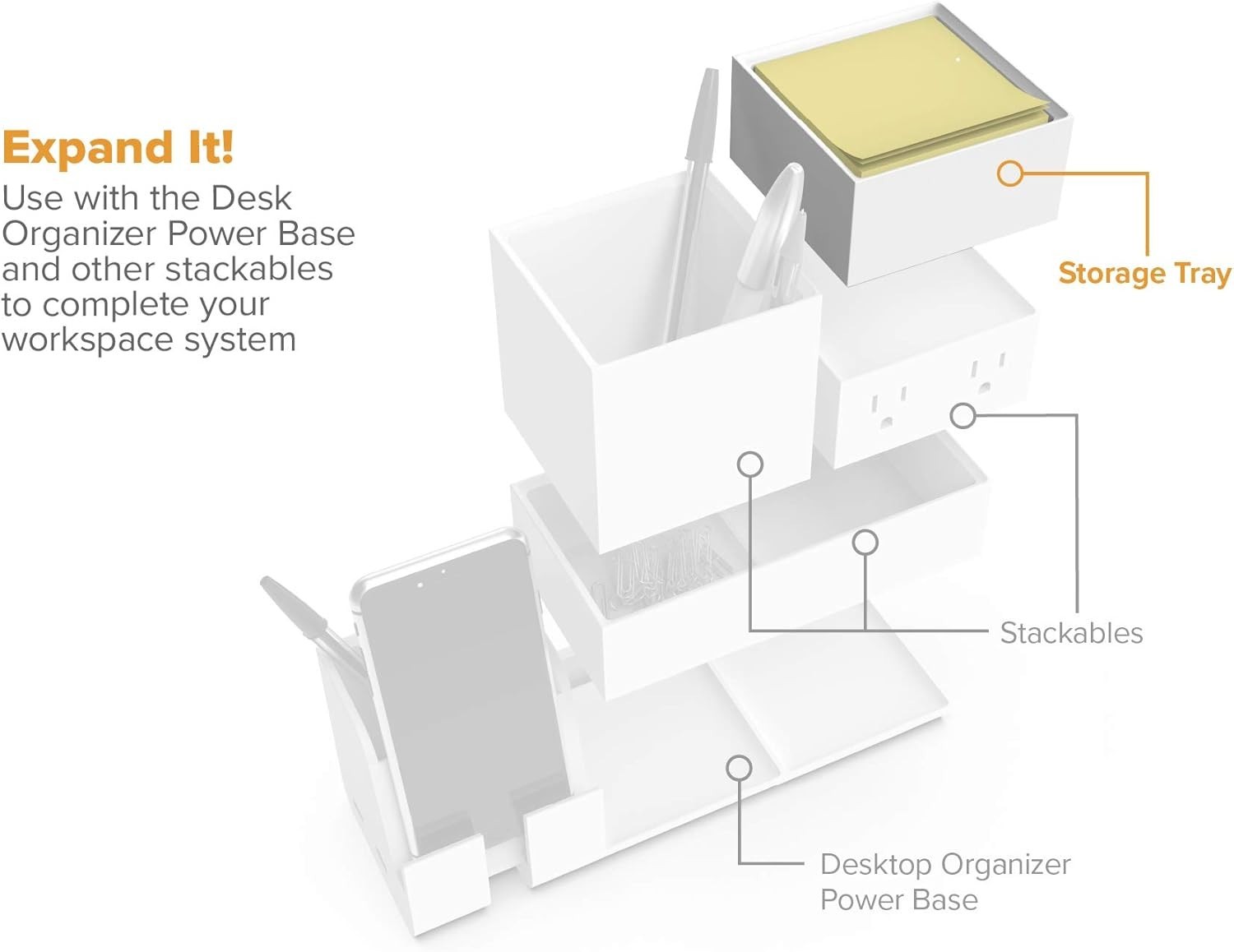 Small Stackable Storage Tray for Desk – Keeps Essentials Neat and Accessible