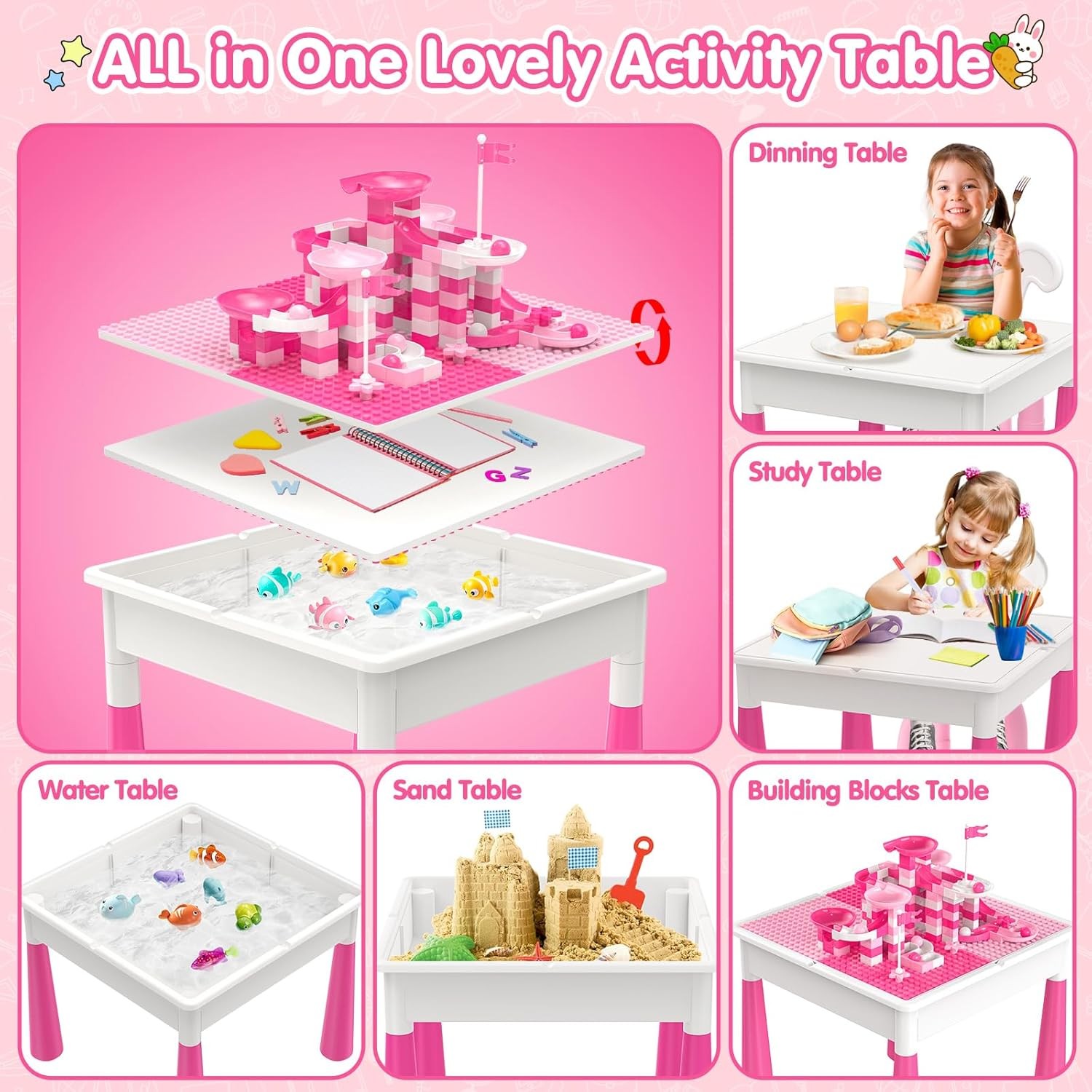 Kids Toddler Table and Chair Set: Water Table Activity Tables with