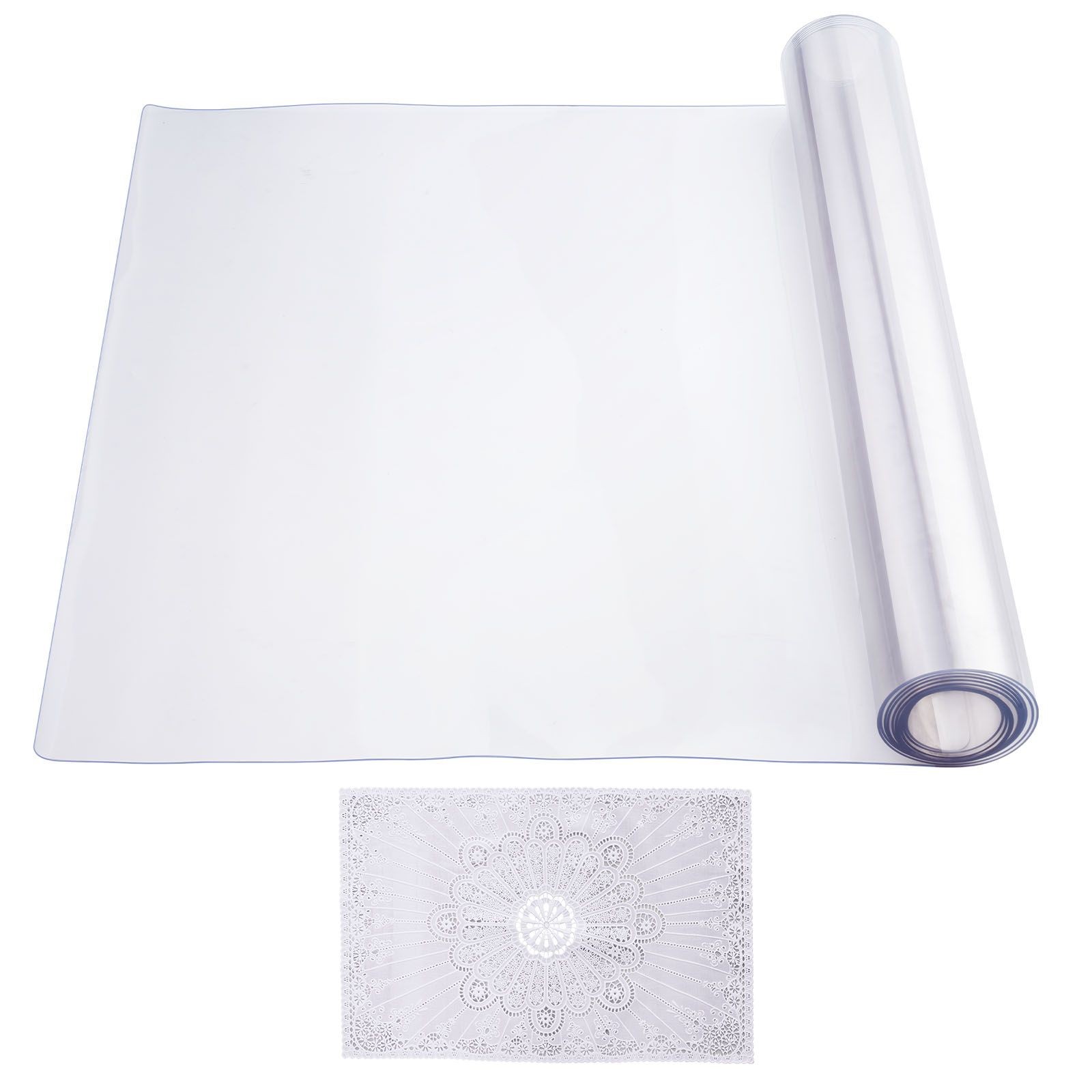 Plastic Table Cover, 24 x 96 Inch 1.5 mm Thick Clear Table Protector, Rectangle