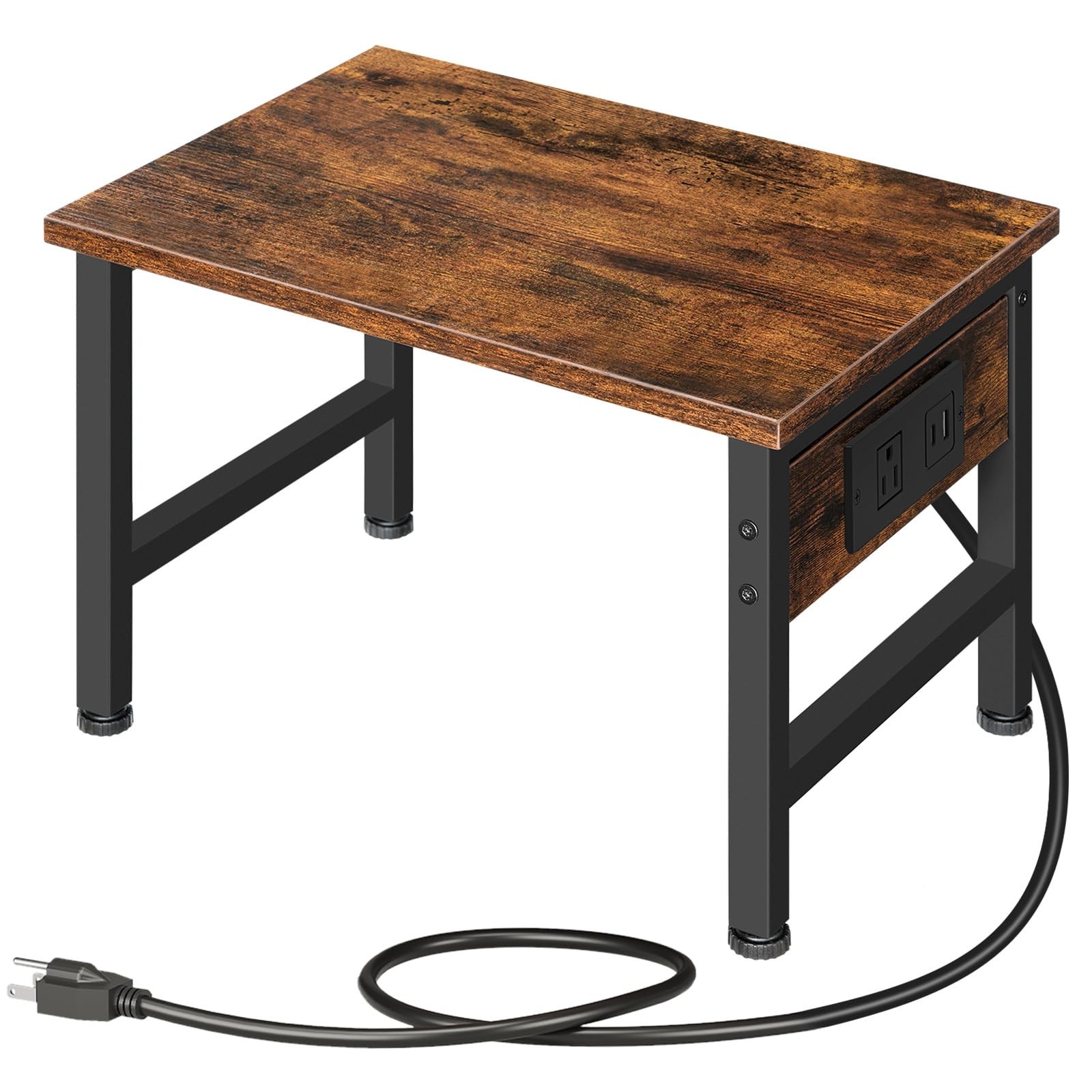 HOOBRO Printer Stand for Desk, 15.7” x 11’x 11.2”, Rustic Brown + Black