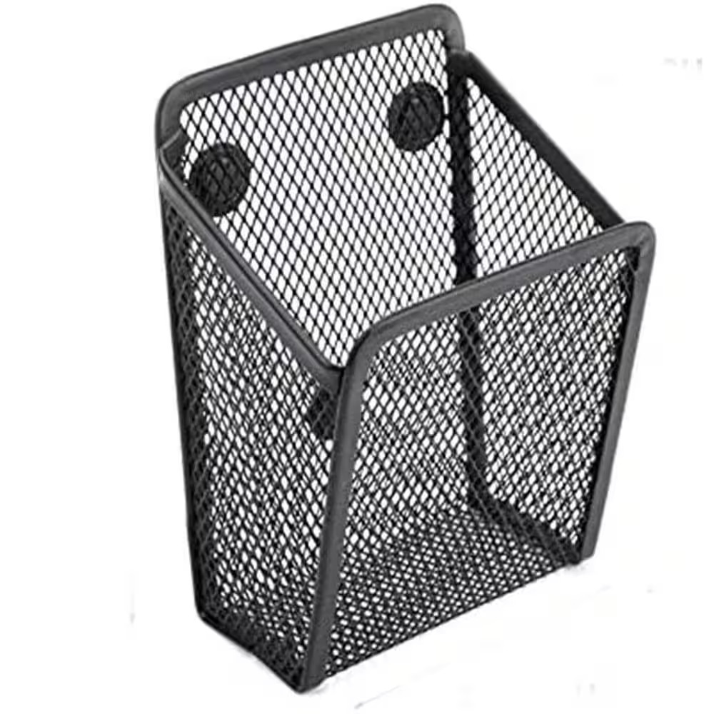 4 Pack Magnetic Mesh Pen Pencil Holder Organizer Basket, Black, Fine Point, Magn