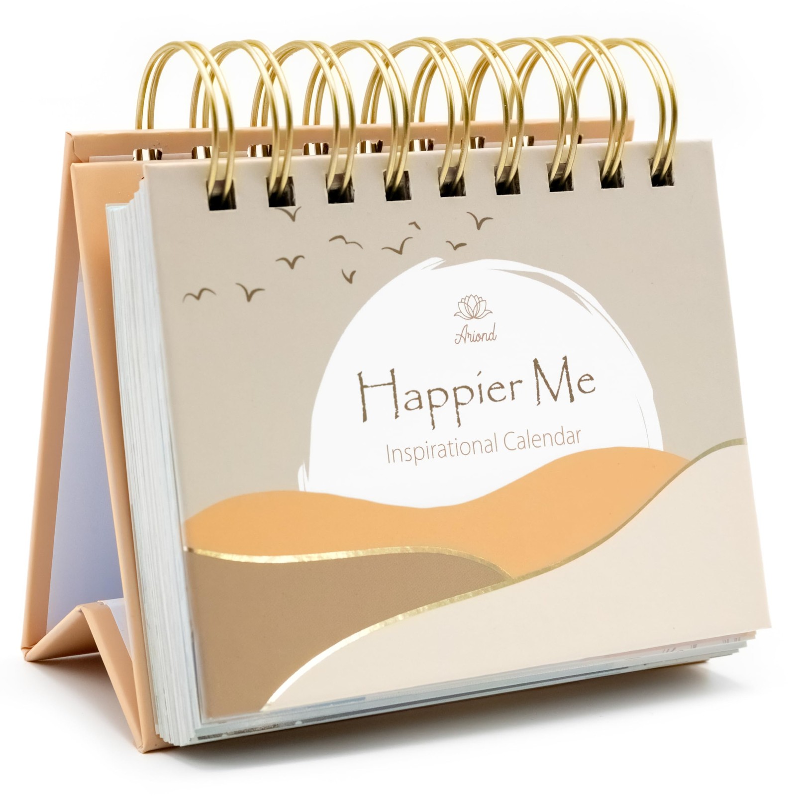 Motivational Desk Calendar – Perpetual Daily Flip with Peach Fuzz