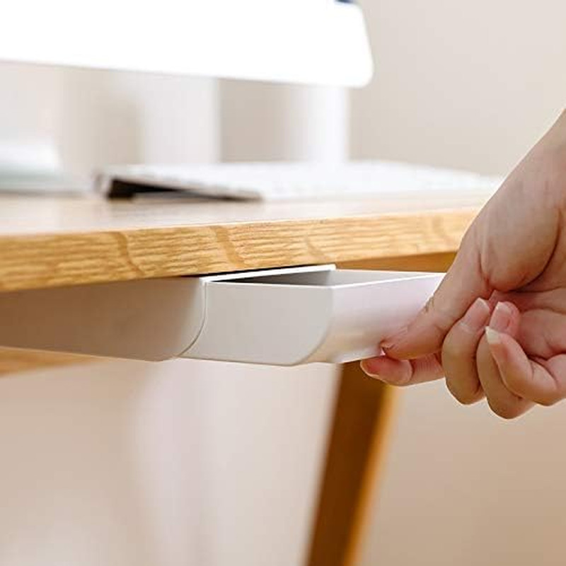 Under Table Drawer, Hidden Self-Adhesive Pencil Tray Drawer,Under Desk Holder St