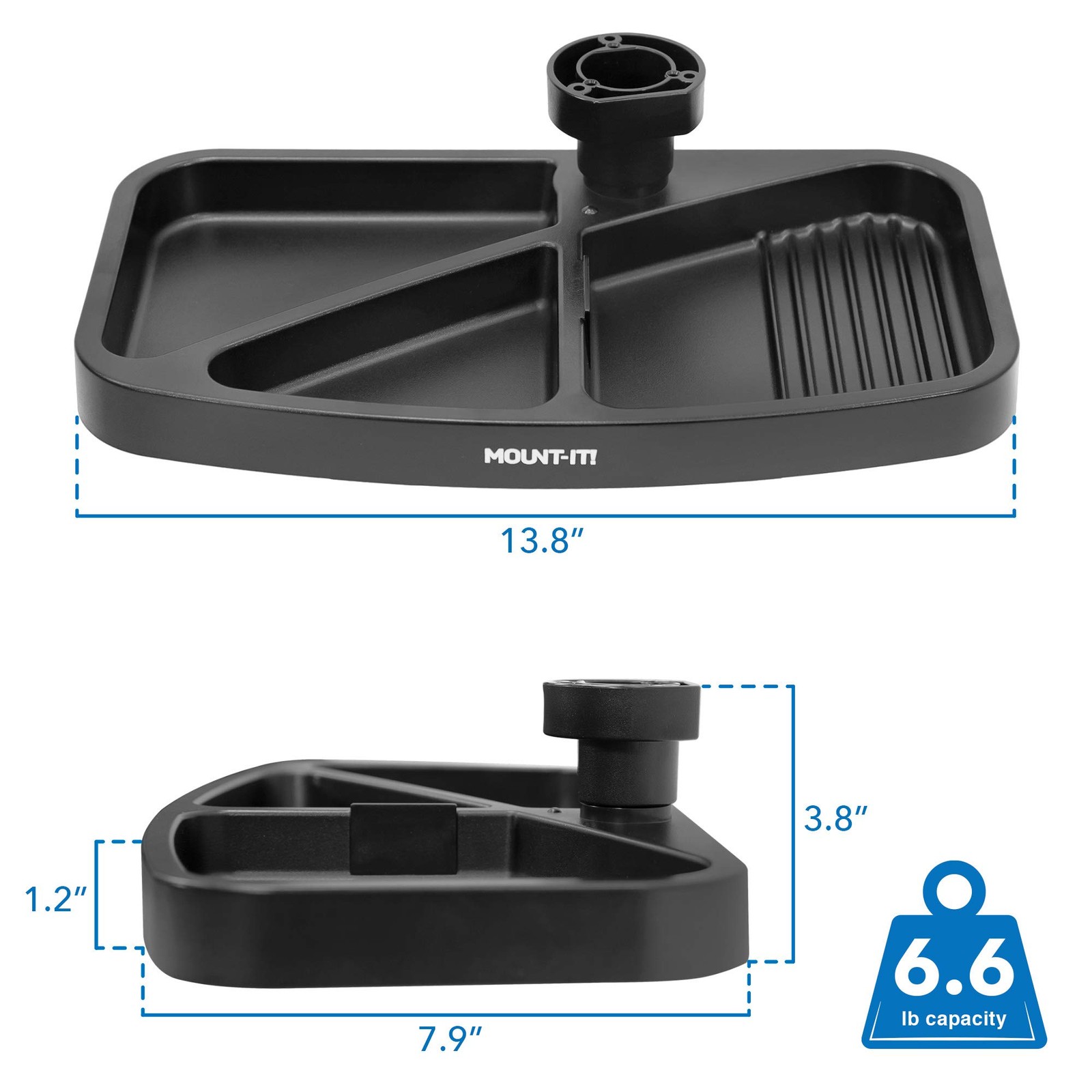 Mount-It! Under Desk Mounted Drawer, Swivel Tray for Paper Black