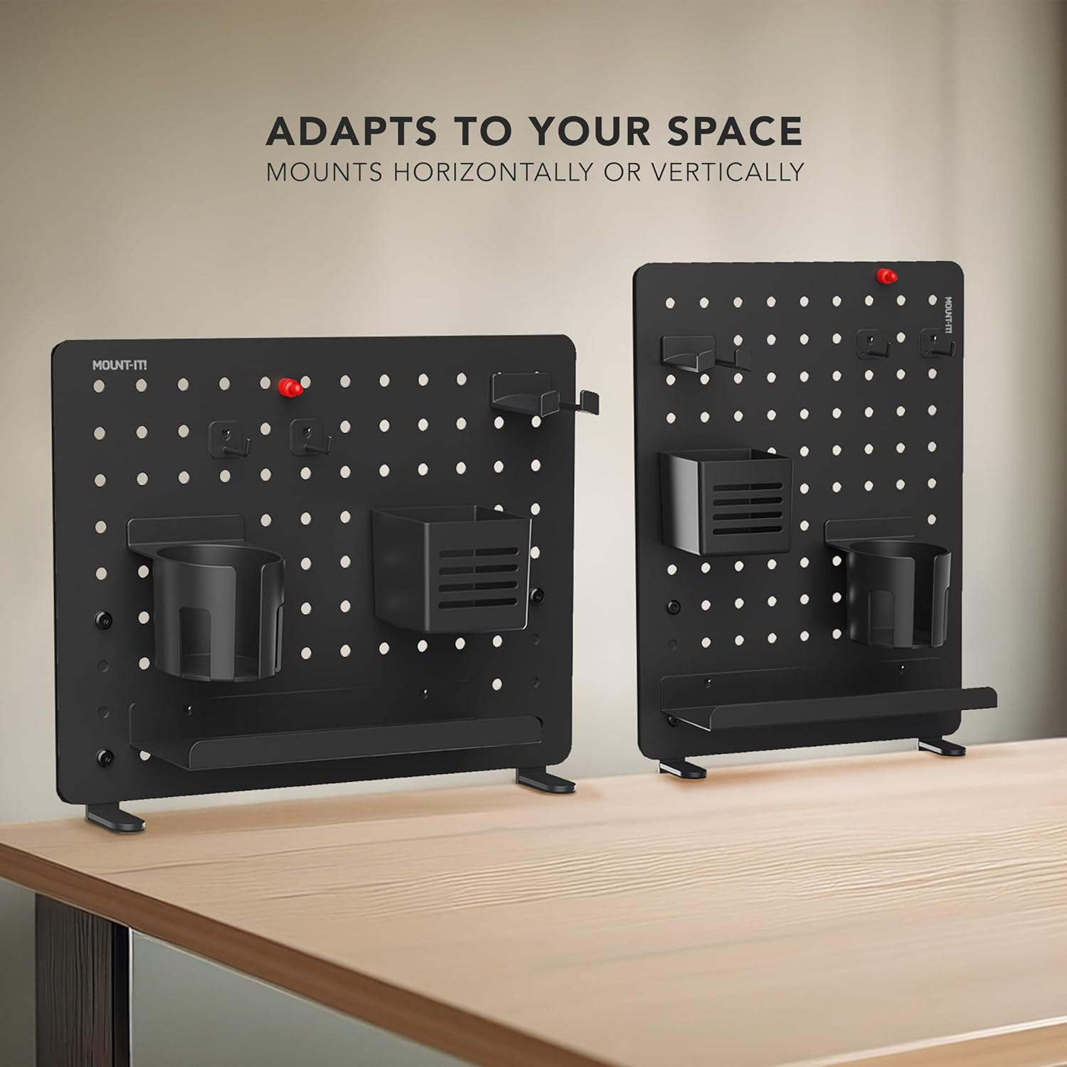 Clamp-On Pegboard Organizer for Home Office, Gaming & Crafting – Black