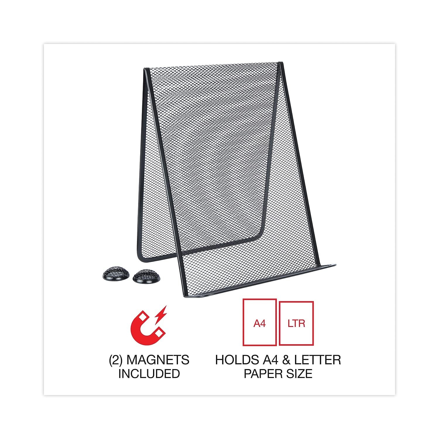 Universal Metal Mesh Document Holder Standing 35 Sheet Capacity Metal Black