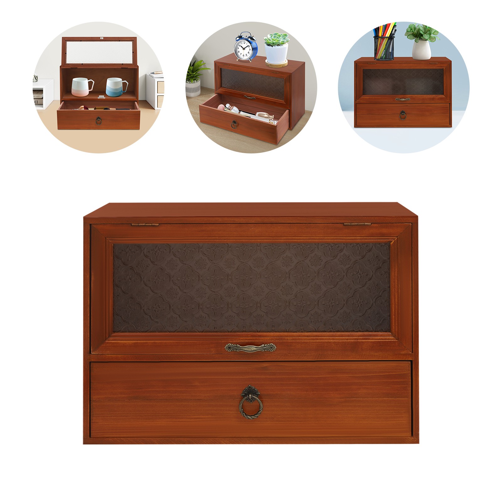 2-Tier Storage Drawer Box Cabinet for Desk – Organizing Unit for Kitchen Counter