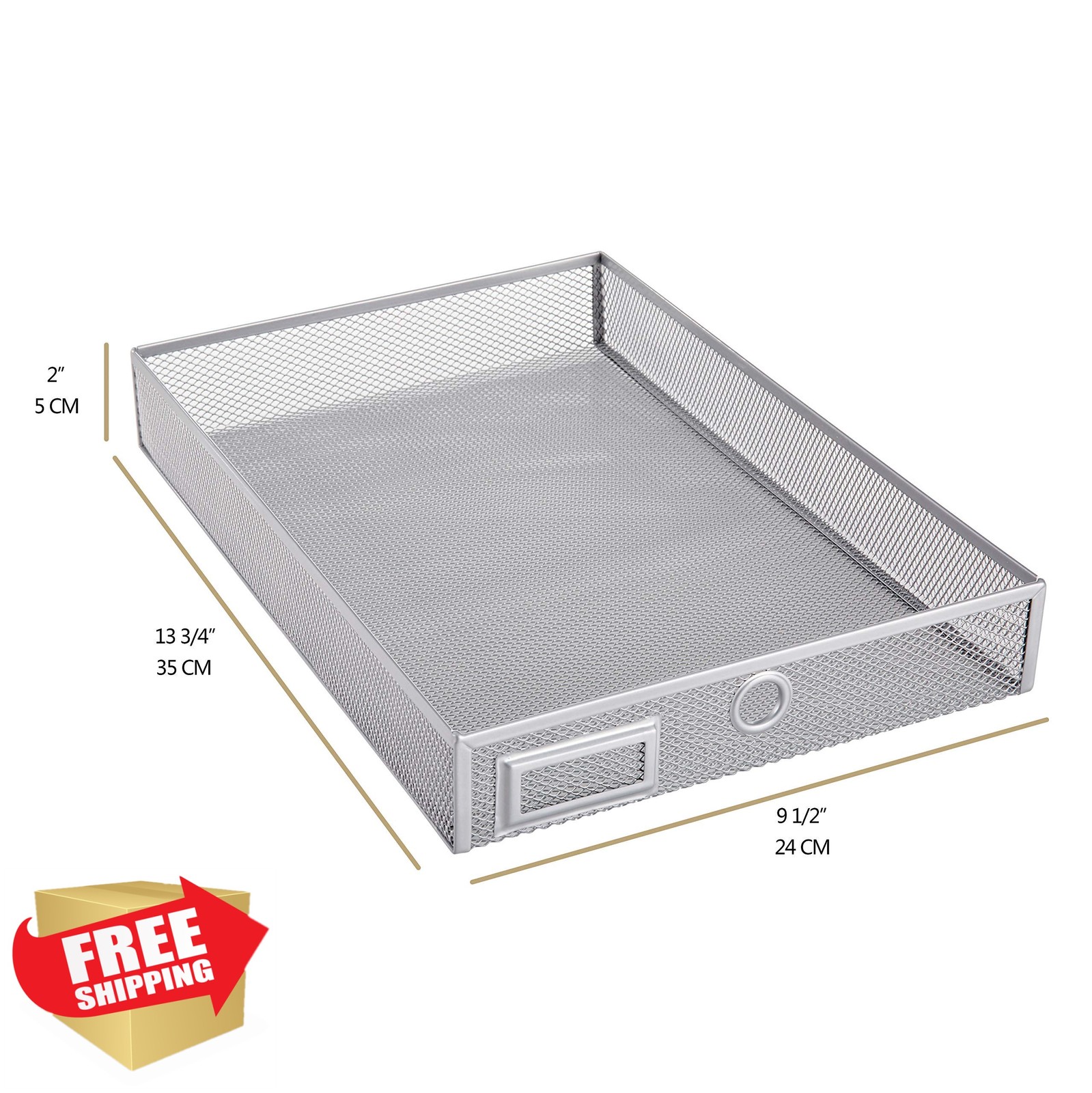 Annova Desk Organizer Wire Mesh 3 Tier Silver