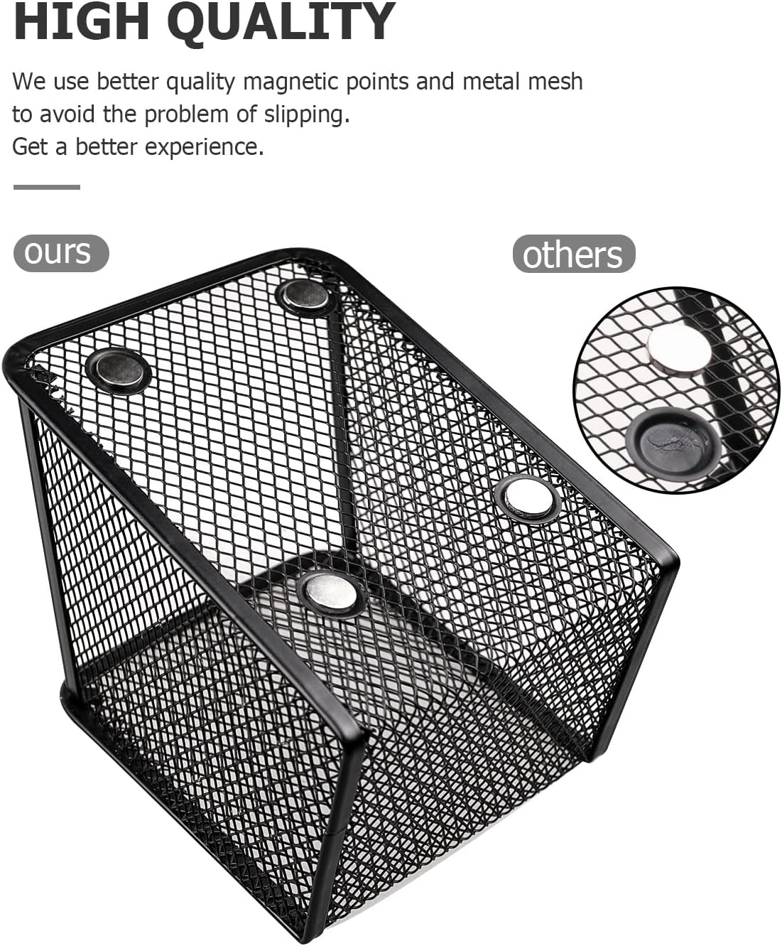 Large Magnetic Pen Holder 2 Pack Magnetic Basket 8 Strong Magnet Pencil Holders