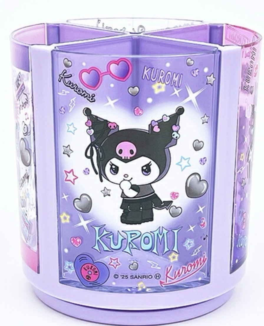 JAPAN Kuromi Purple Desk Organizer Rolling Pen Stand Holder Stand Storage