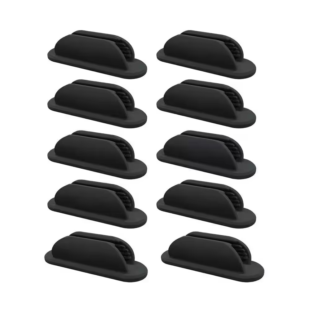 10-Pck Silicone Adhesive Pen Holders for Desk, Walls, Clipboards-Flexible Pencil